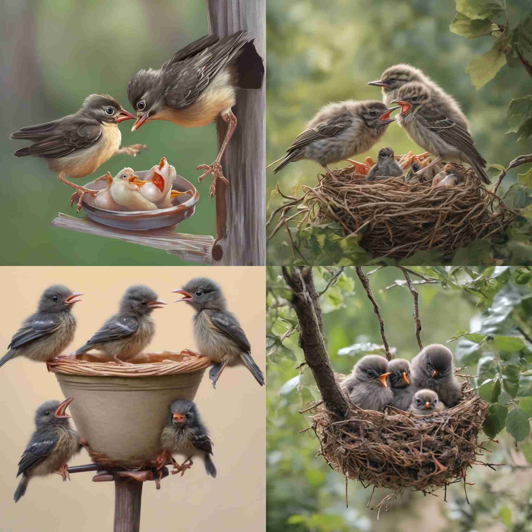 Hungry baby birds