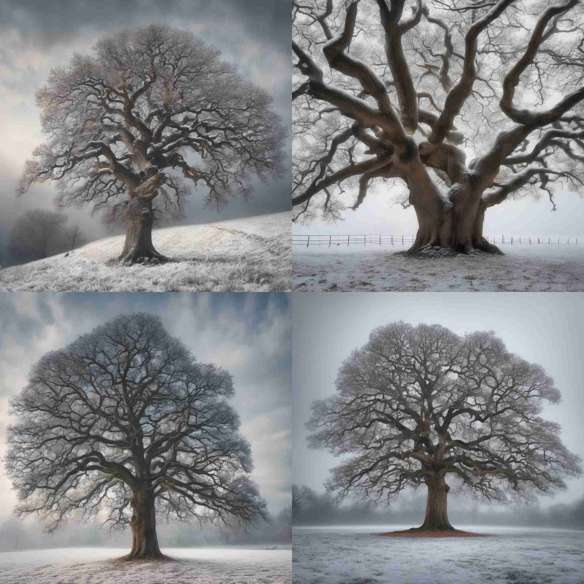 An oak tree in winter