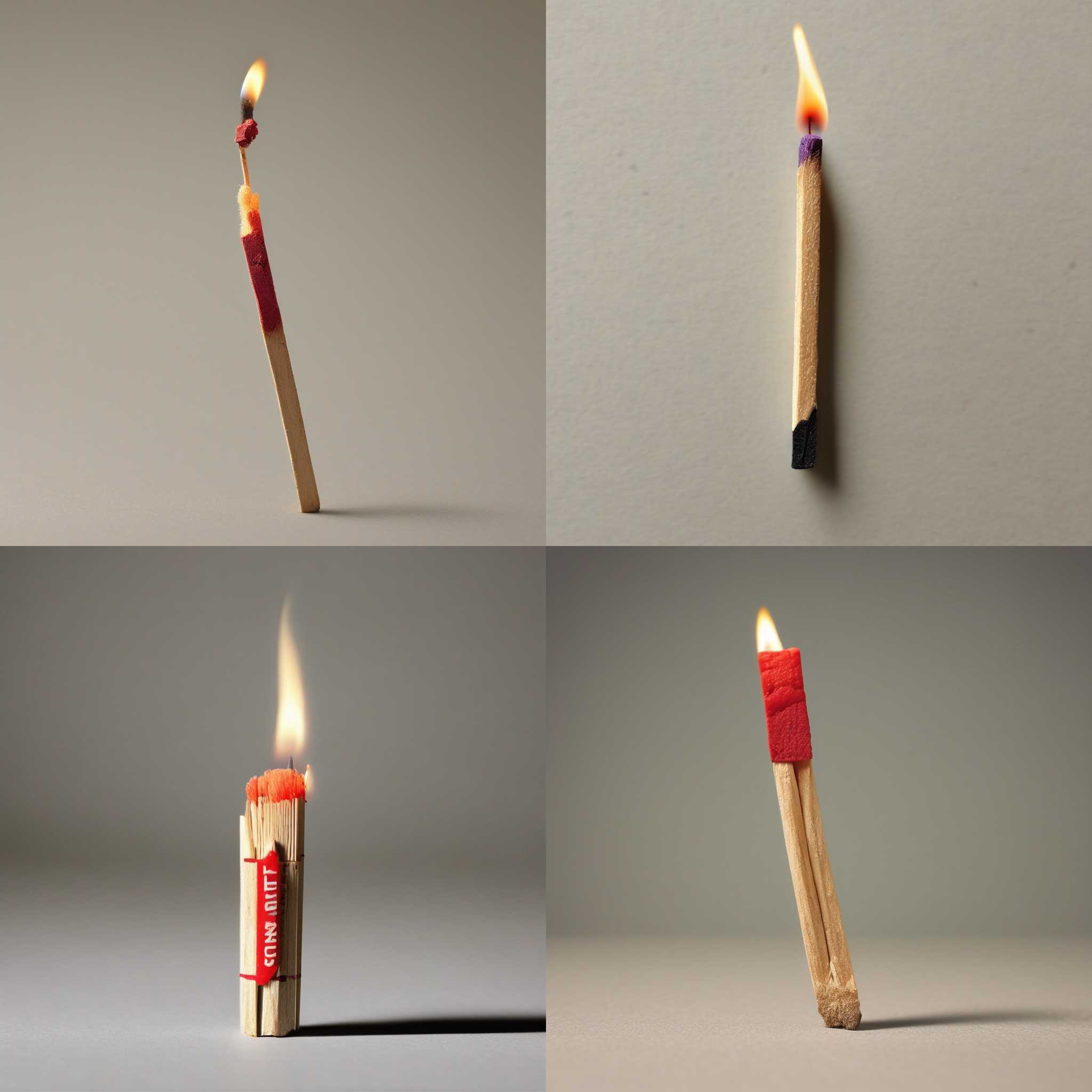 A matchstick struck against a matchbox