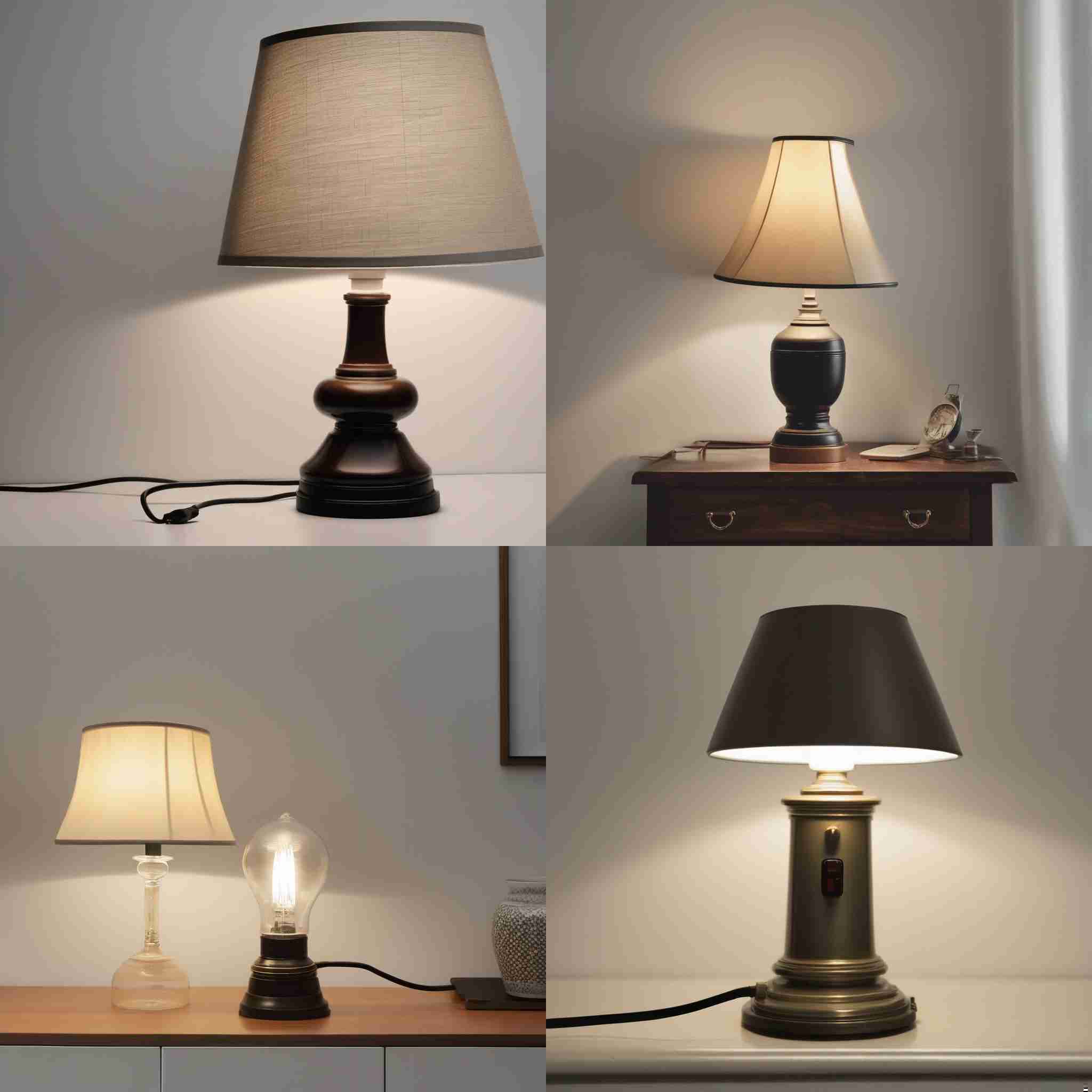 A lamp with the knob switched off