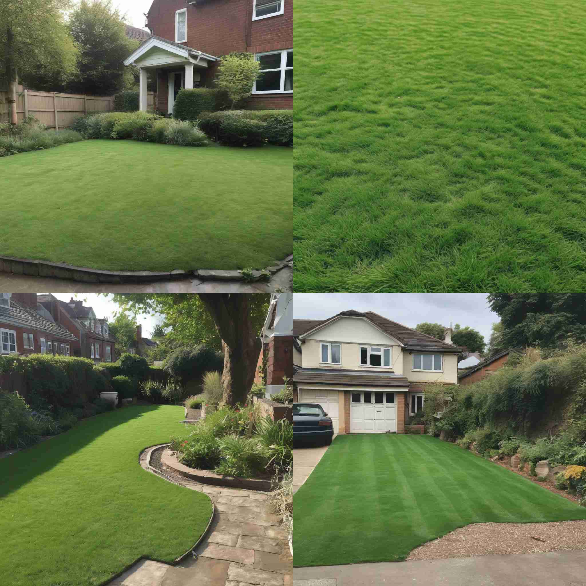 A rarely watered lawn