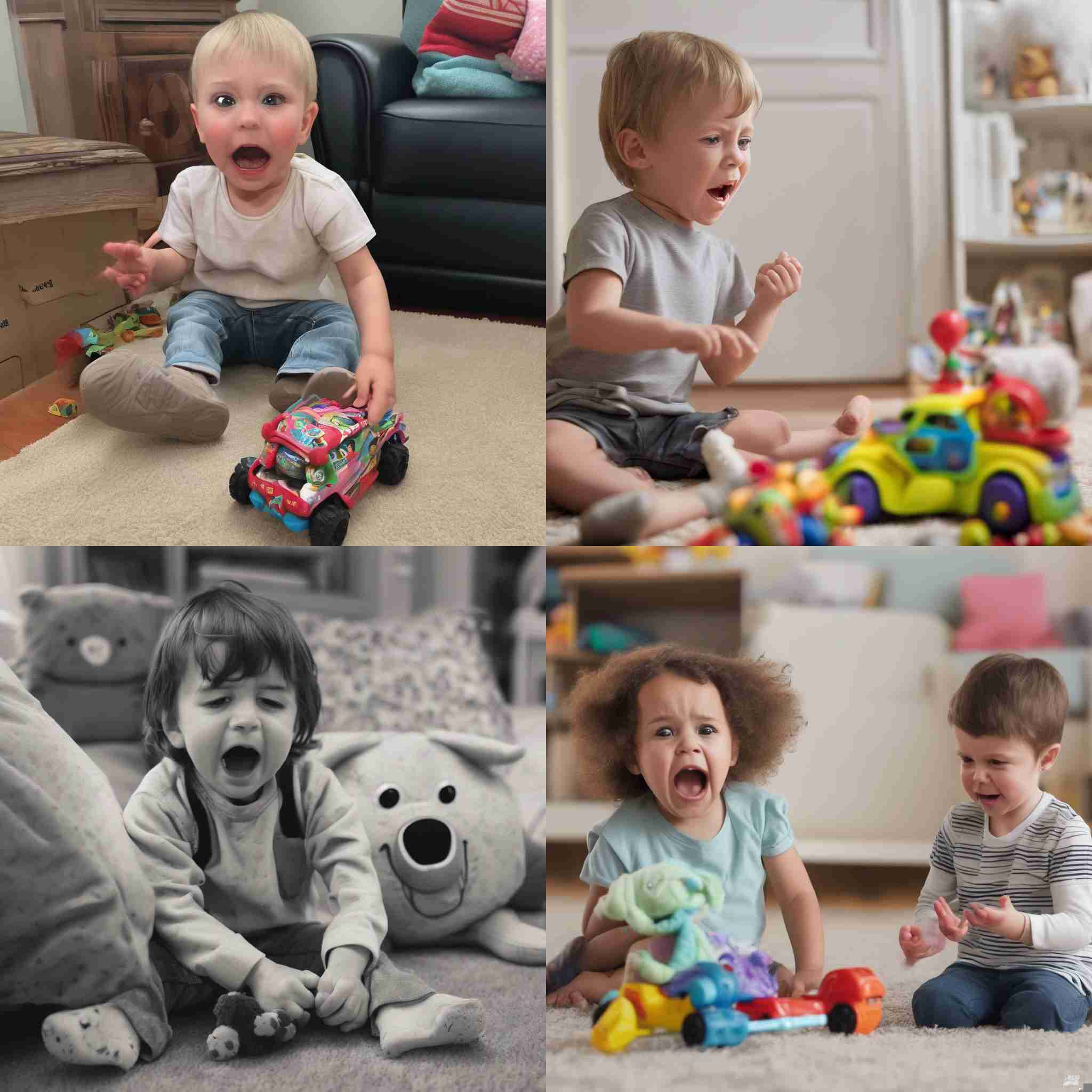 A child's reaction to getting a new toy