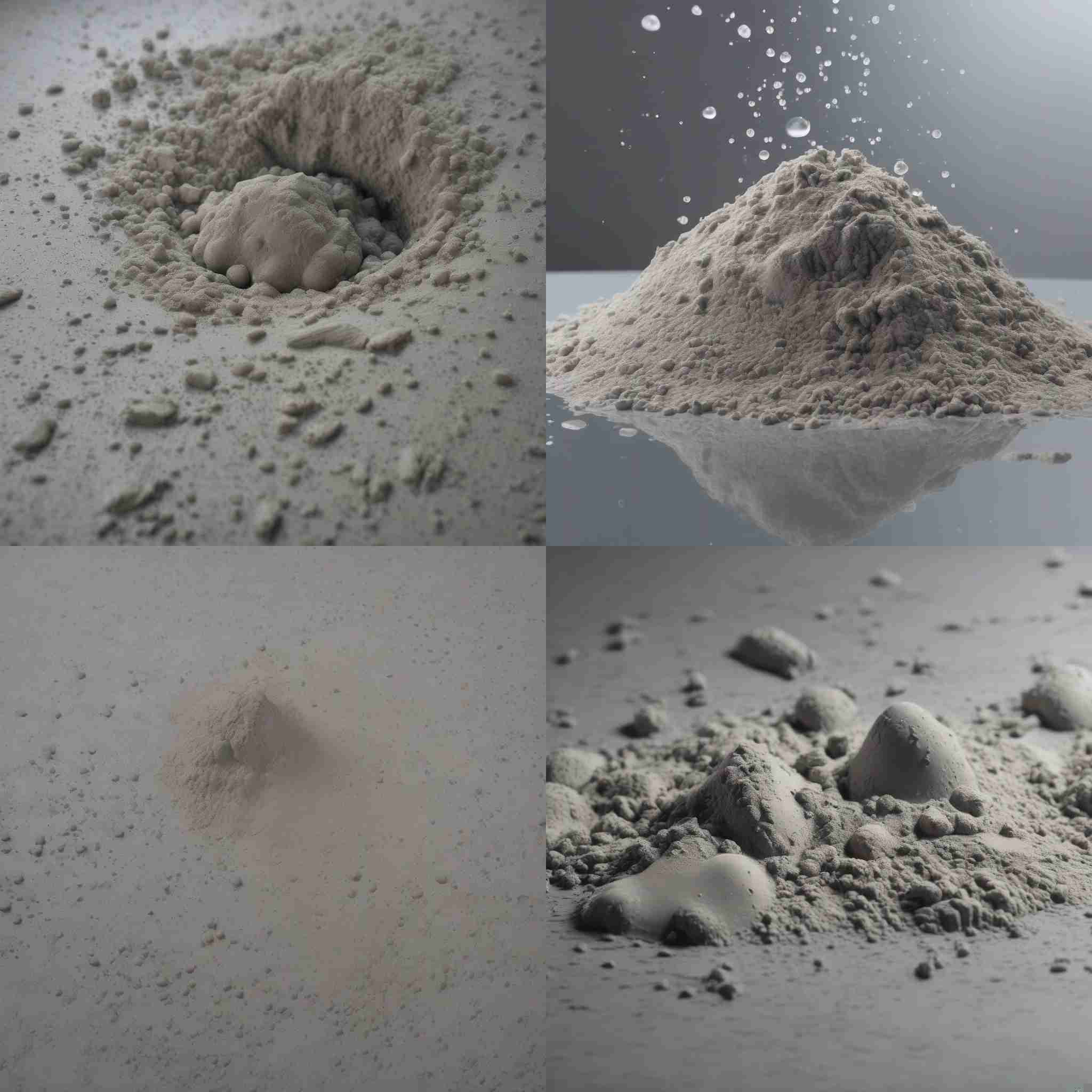Cement mixed with water
