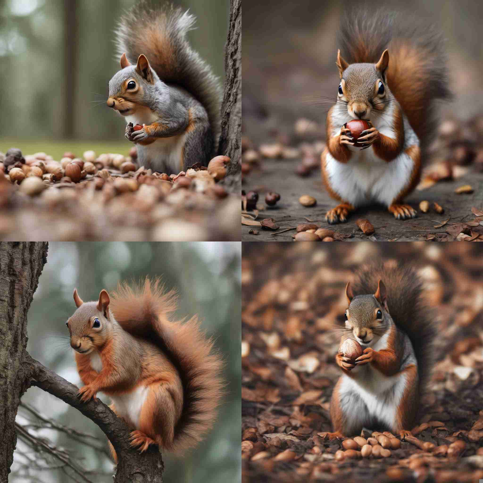 A squirrel hiding a nut