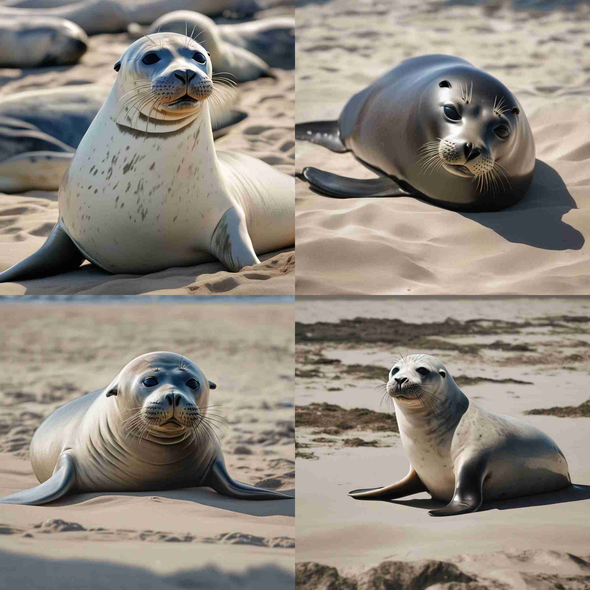 A sunbathing seal