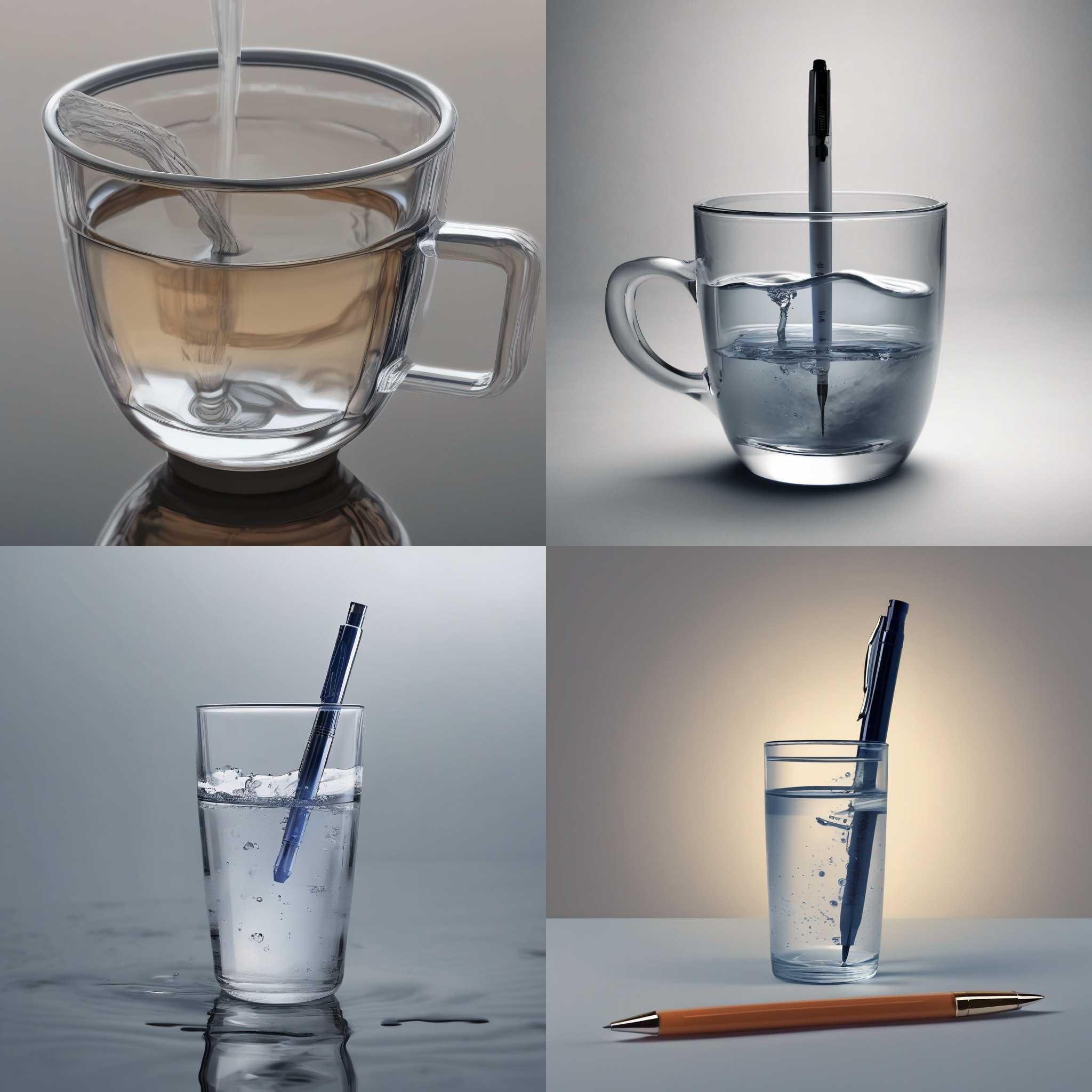 a pen placed in a cup of water