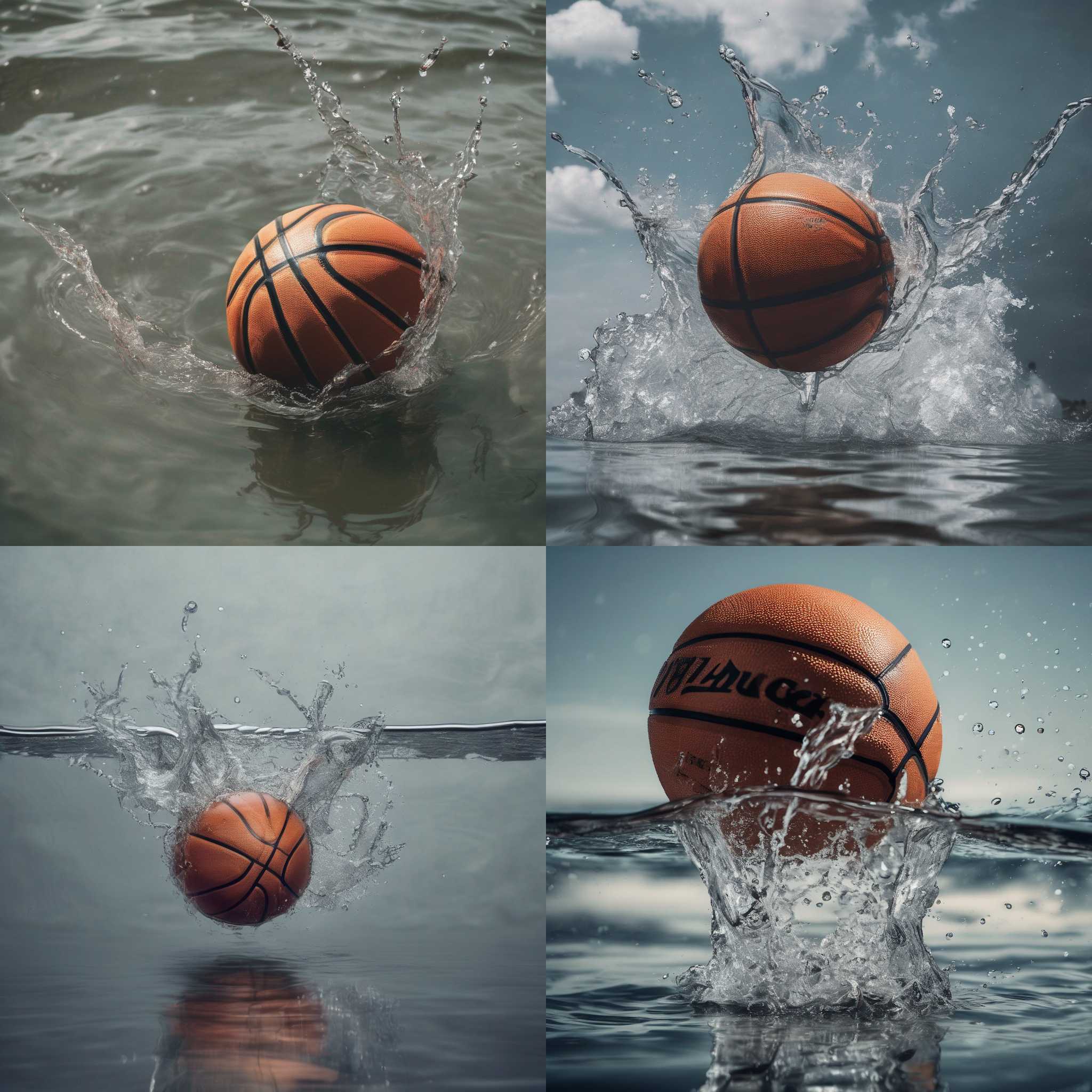 A basketball in water