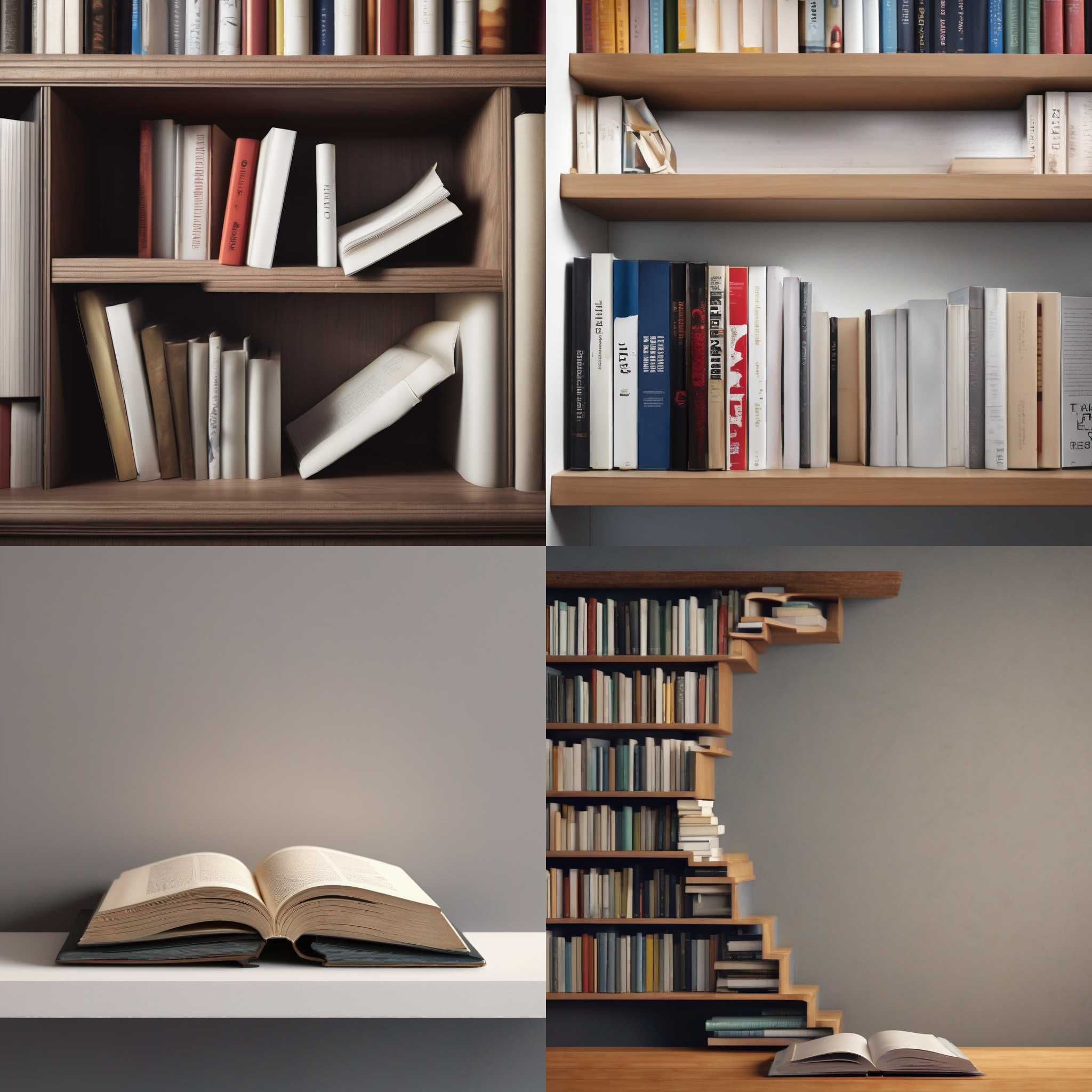 A book on an uneven shelf