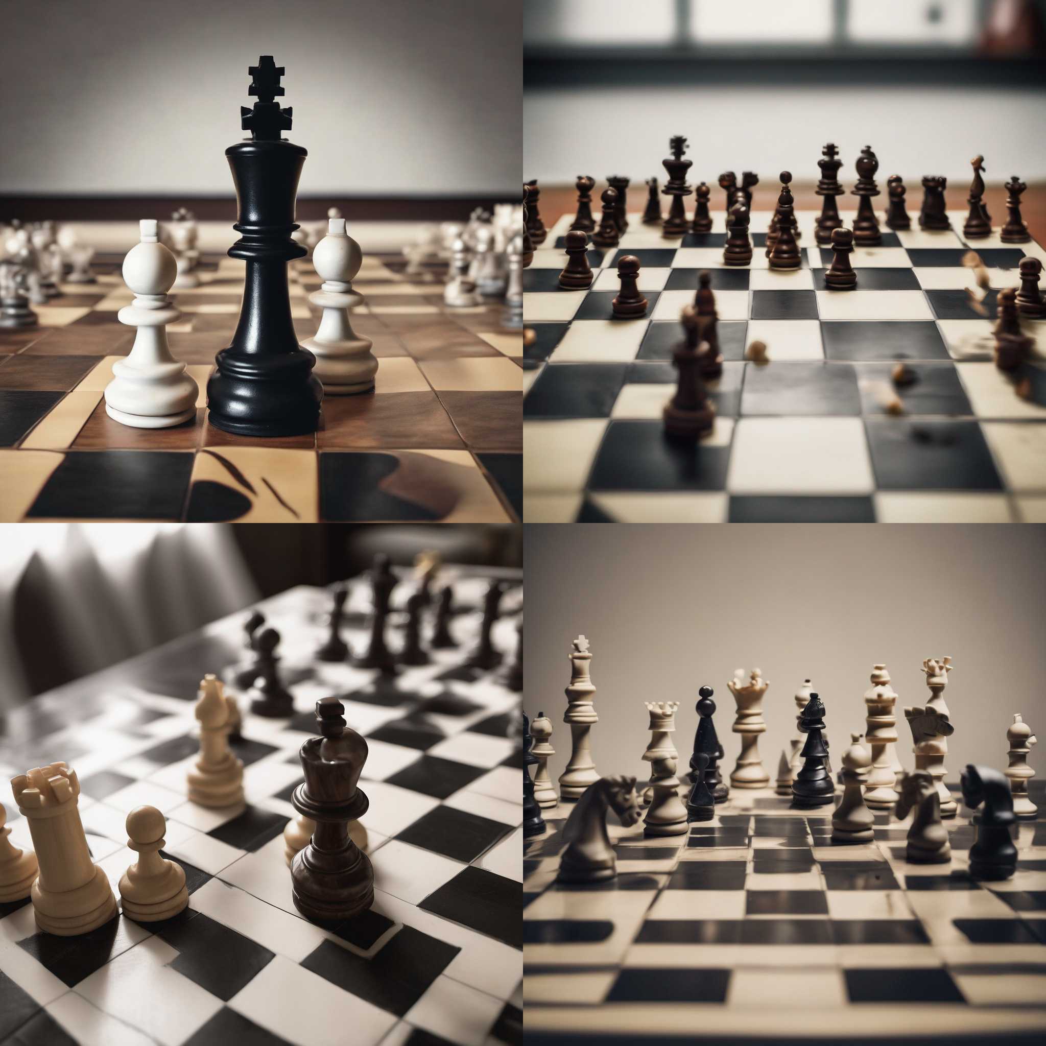 A chessboard halfway through a game