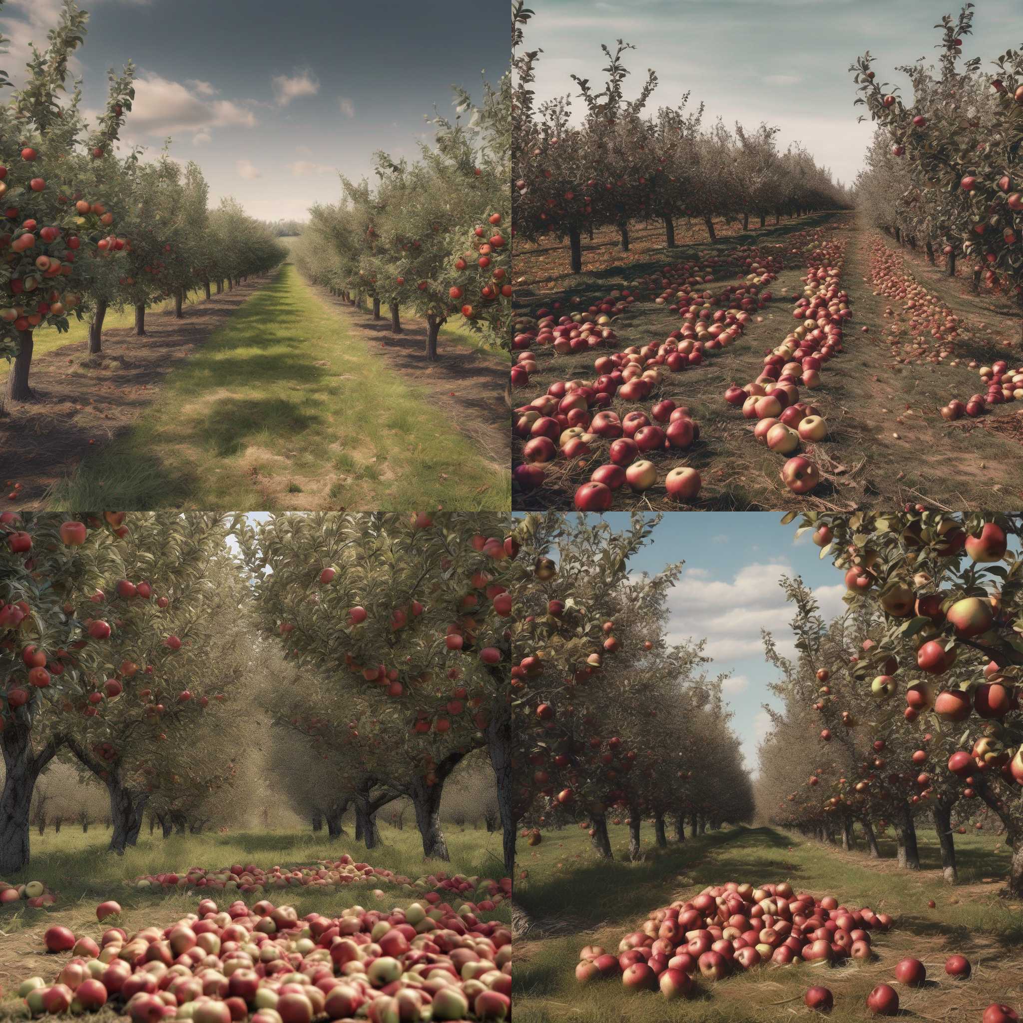 An apple orchard after harvesting is over