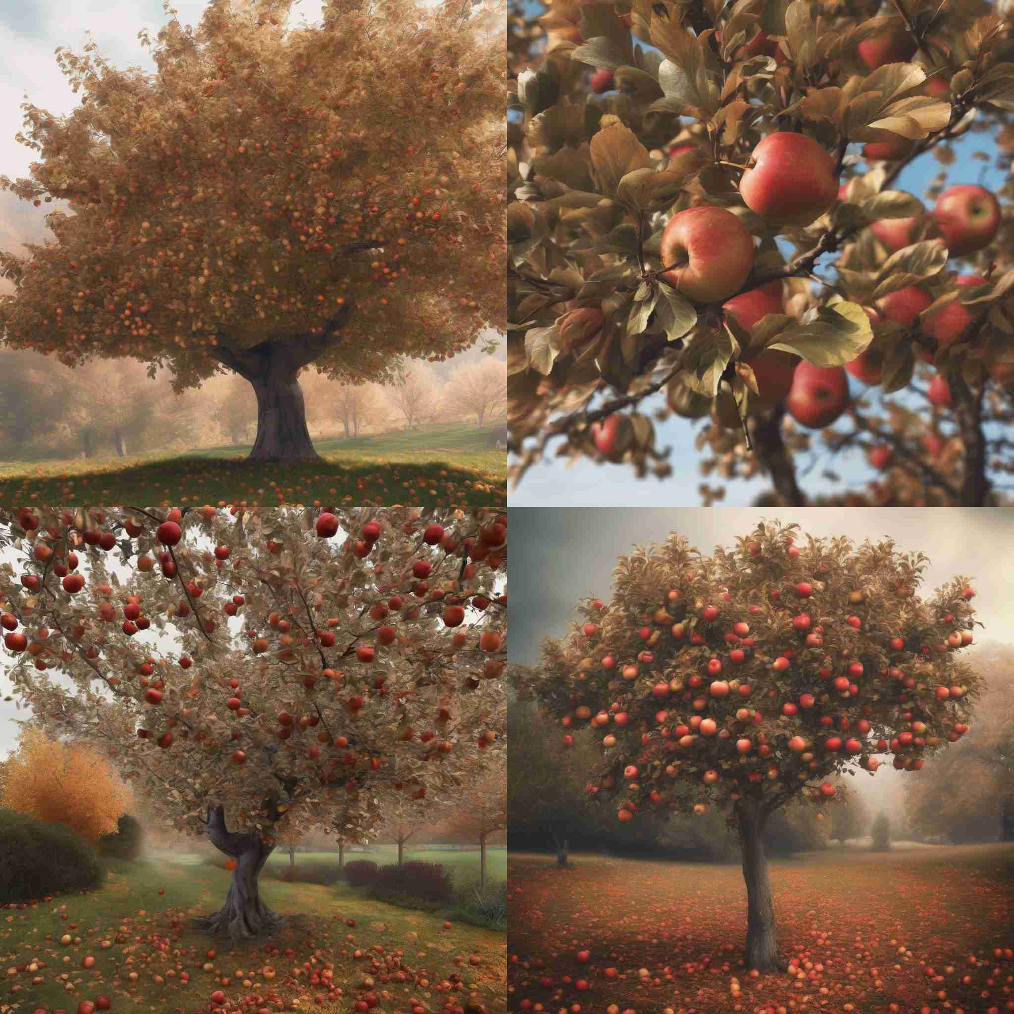 An apple tree in autumn