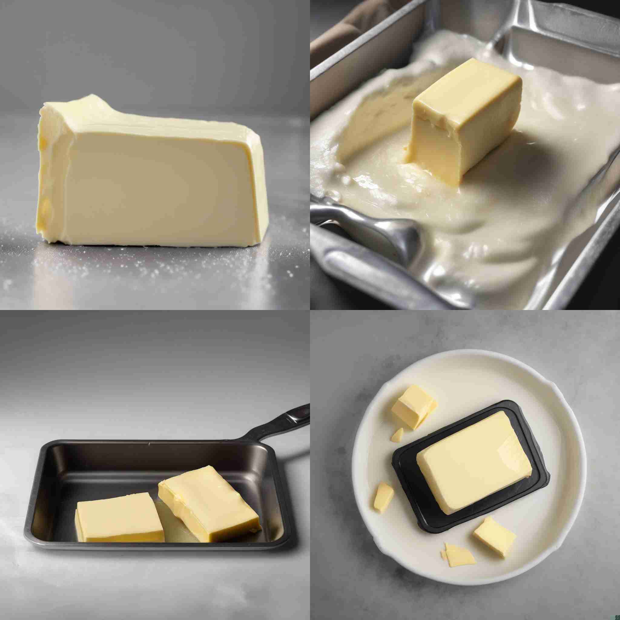 A piece of butter in a cold pan