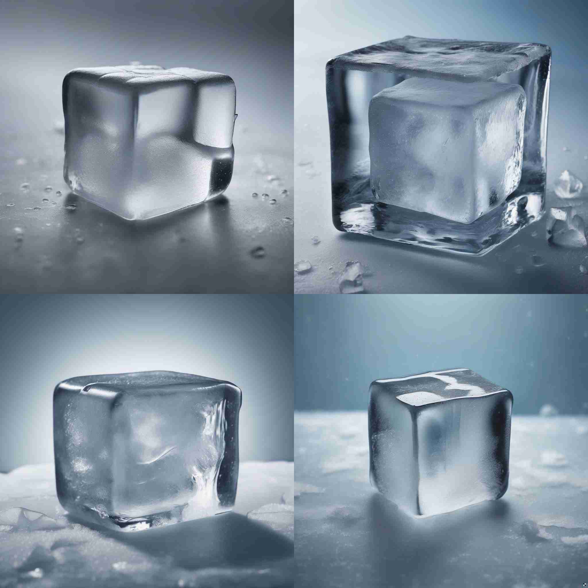An ice cube in a freezer