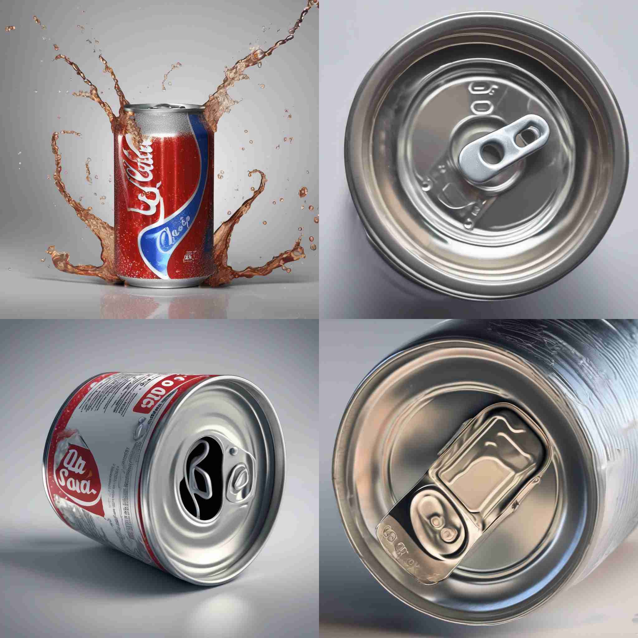 A soda can opened slowly