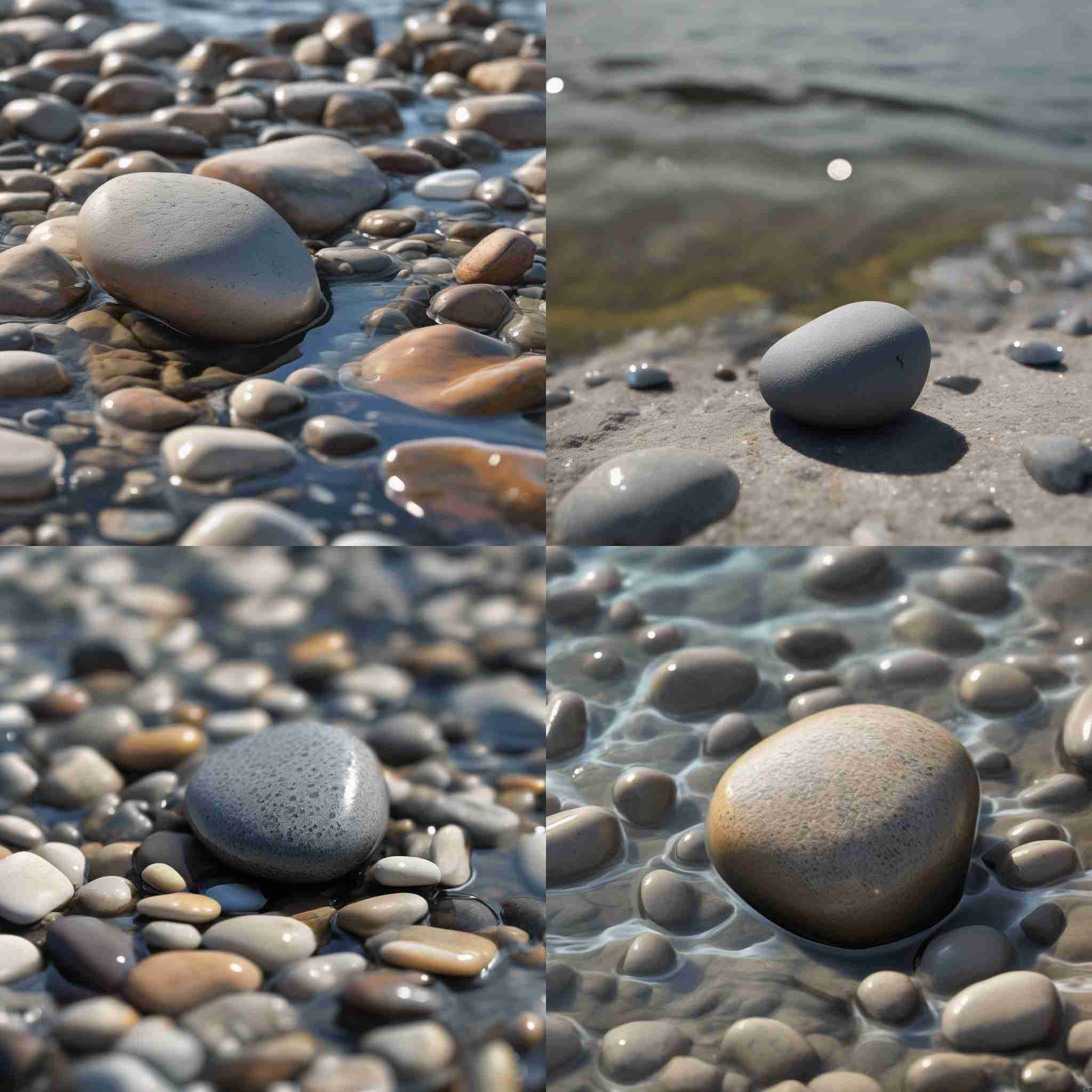 A pebble near the water