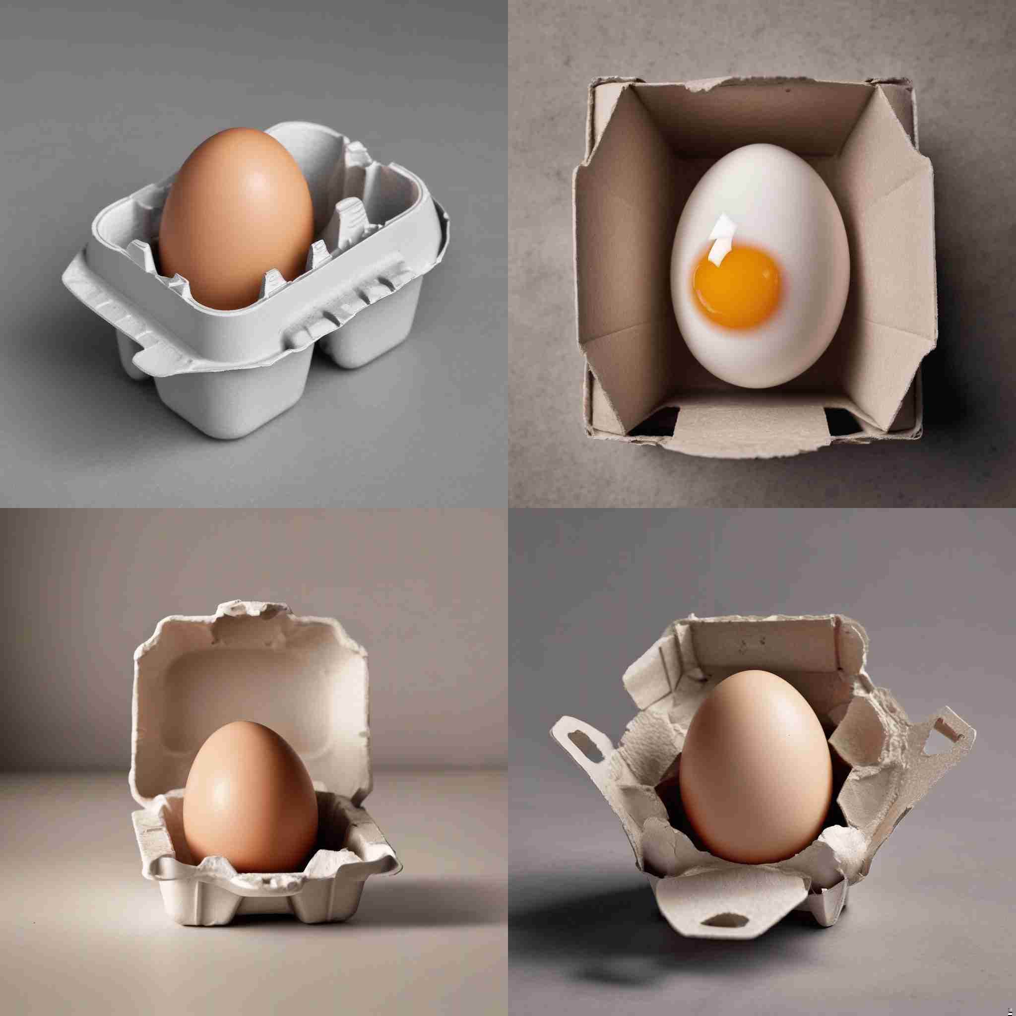 An egg in a carton
