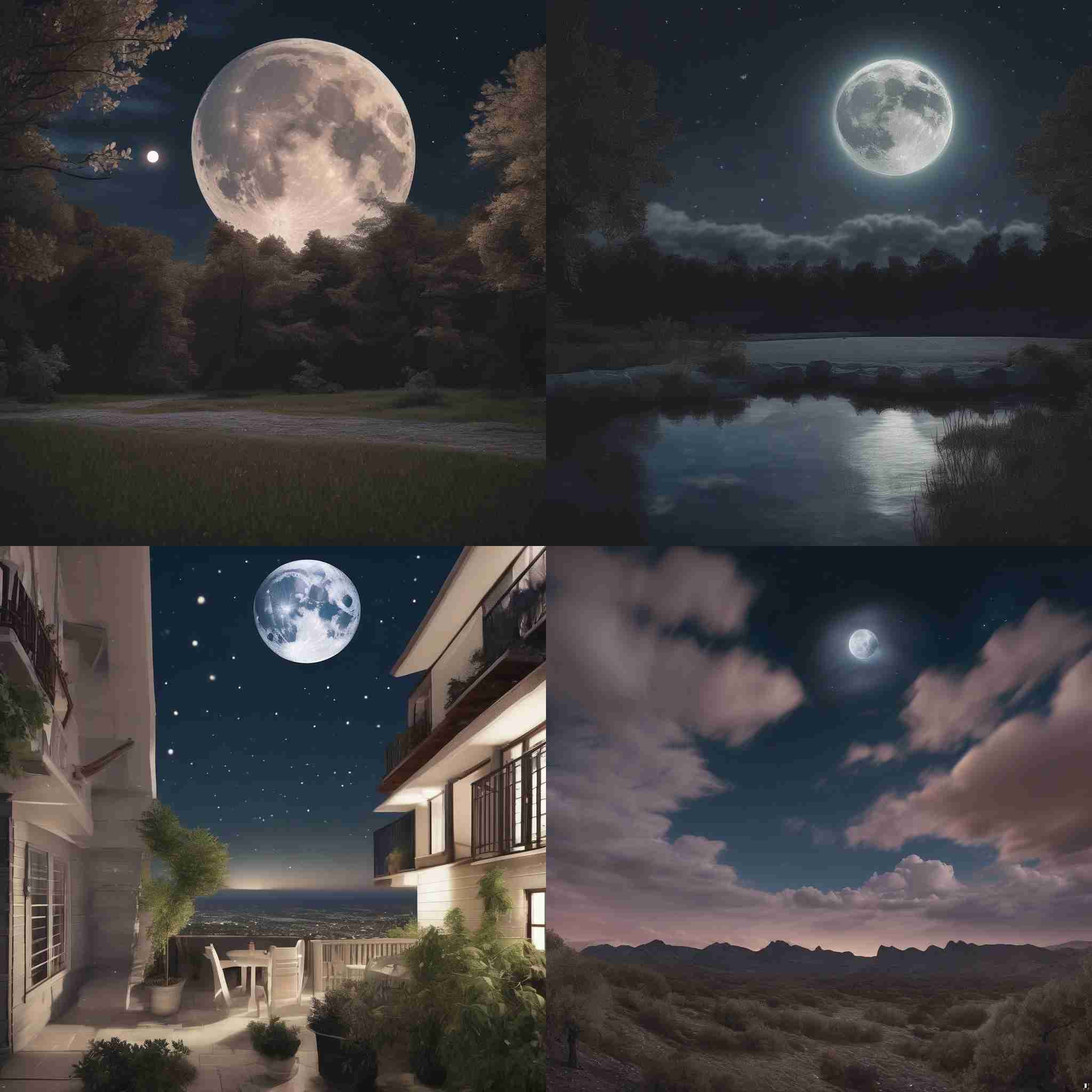 A night sky on a full moon night