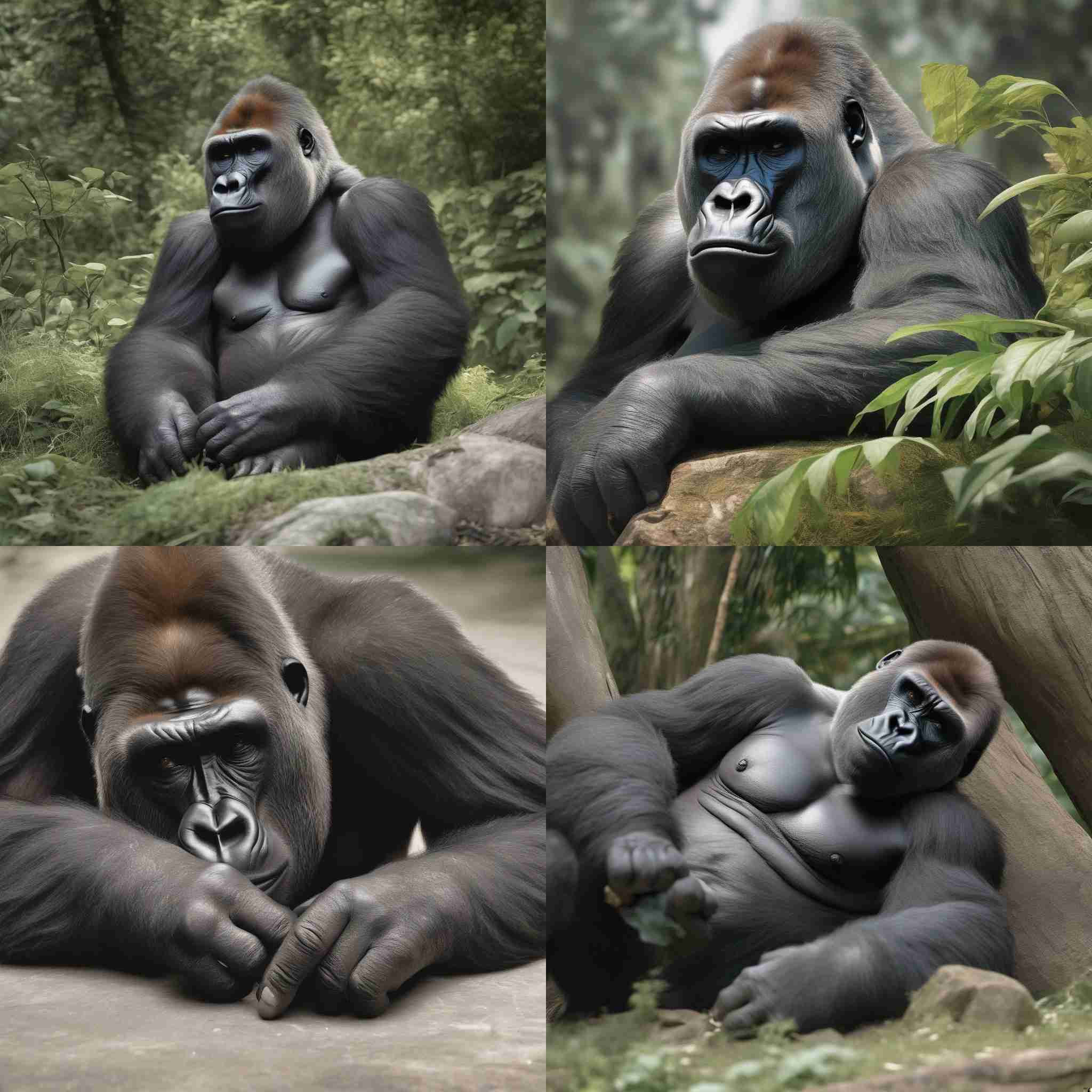 A resting gorilla