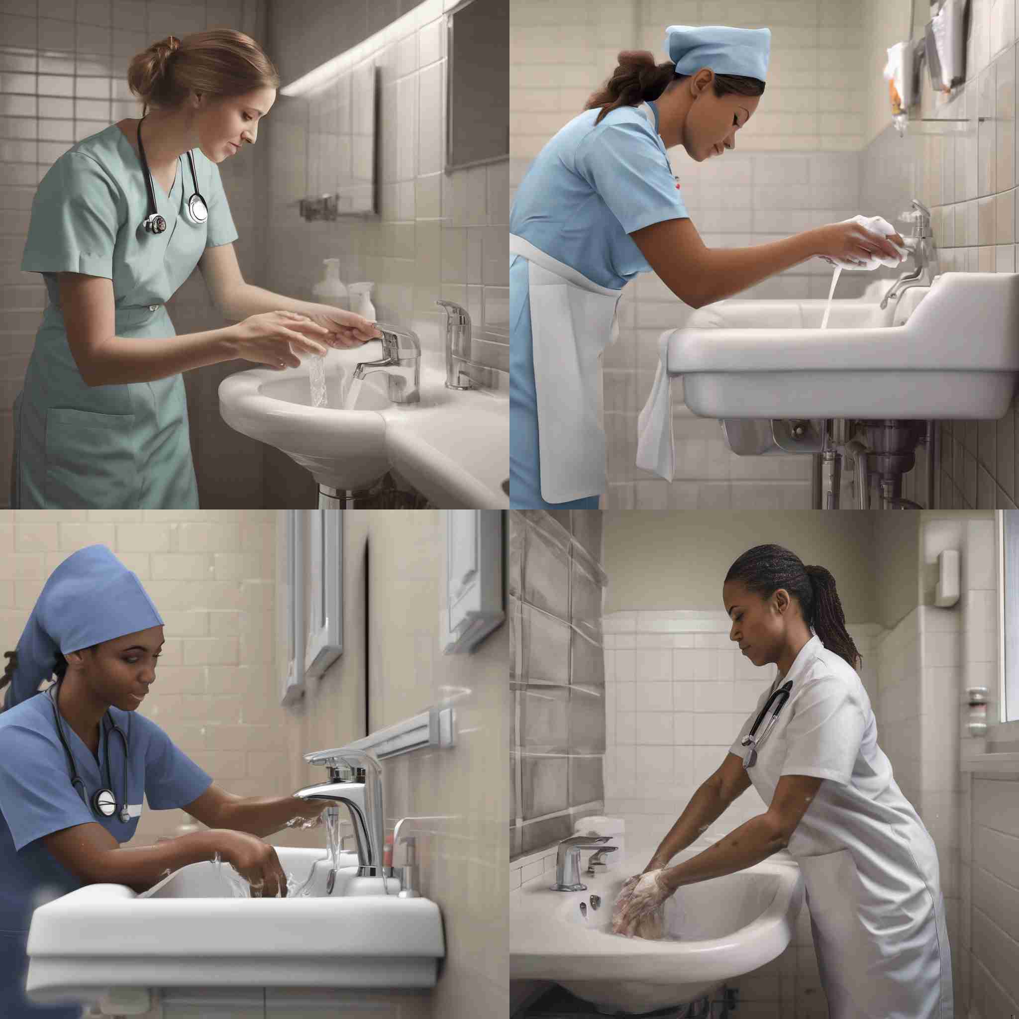 A nurse washing hands