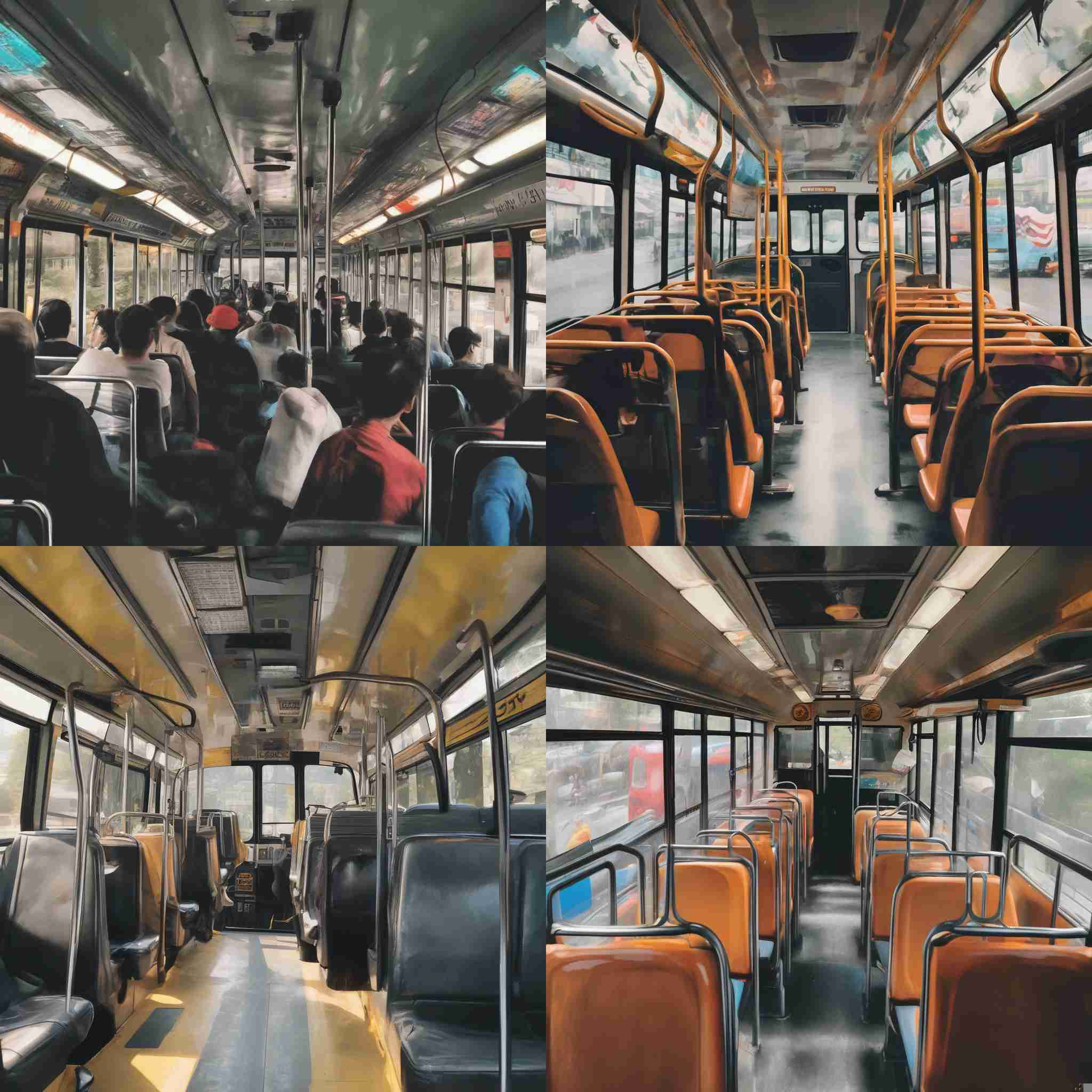 The inside of a bus during peak hours