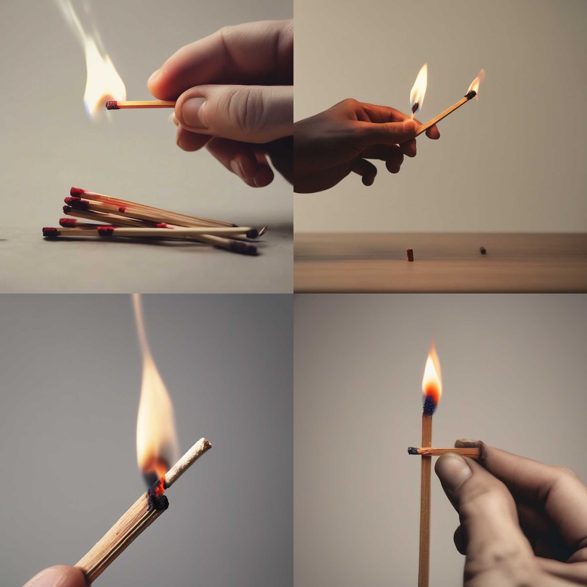 A person igniting a match