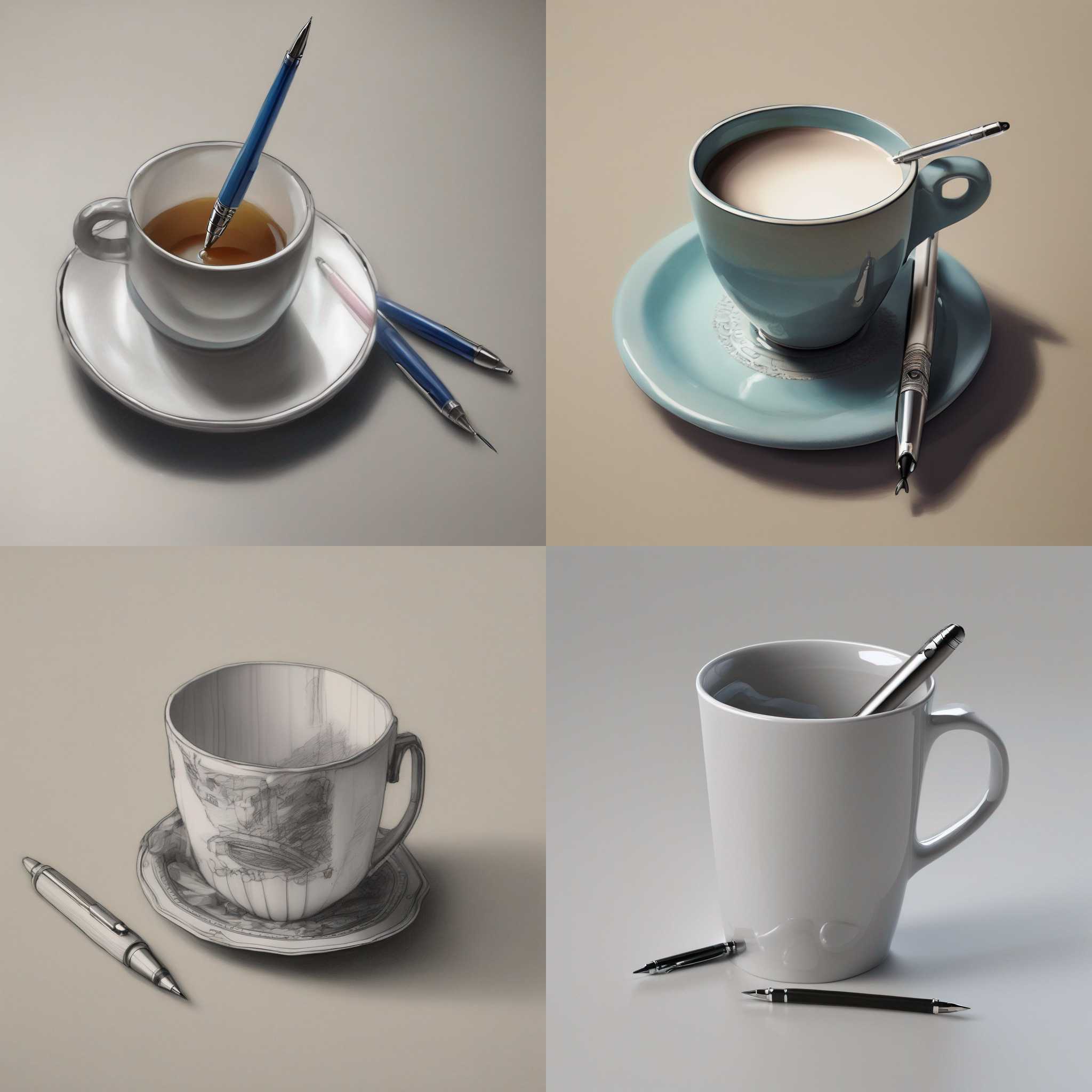 a pen placed in an empty cup