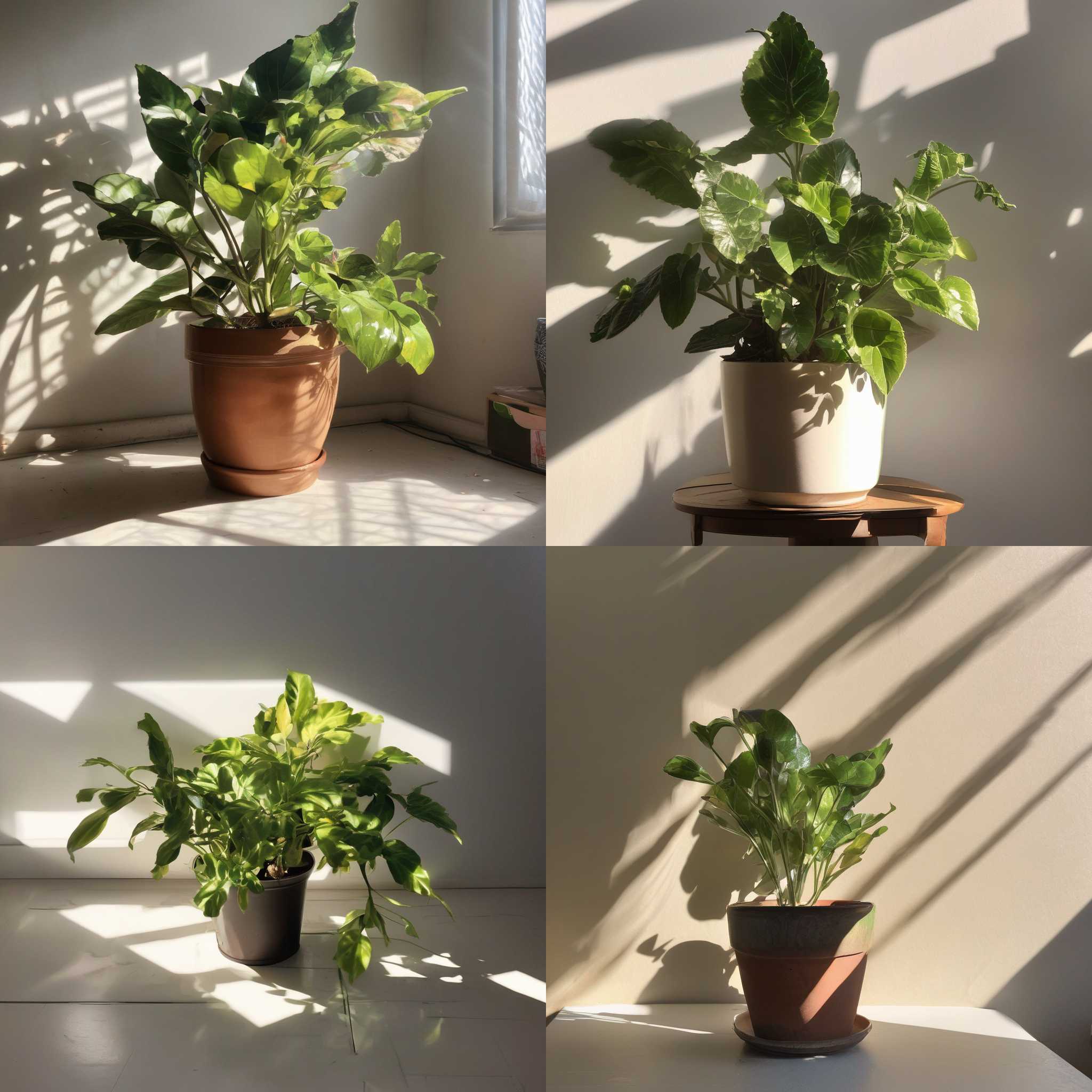 A potted plant kept in ample sunlight for a week