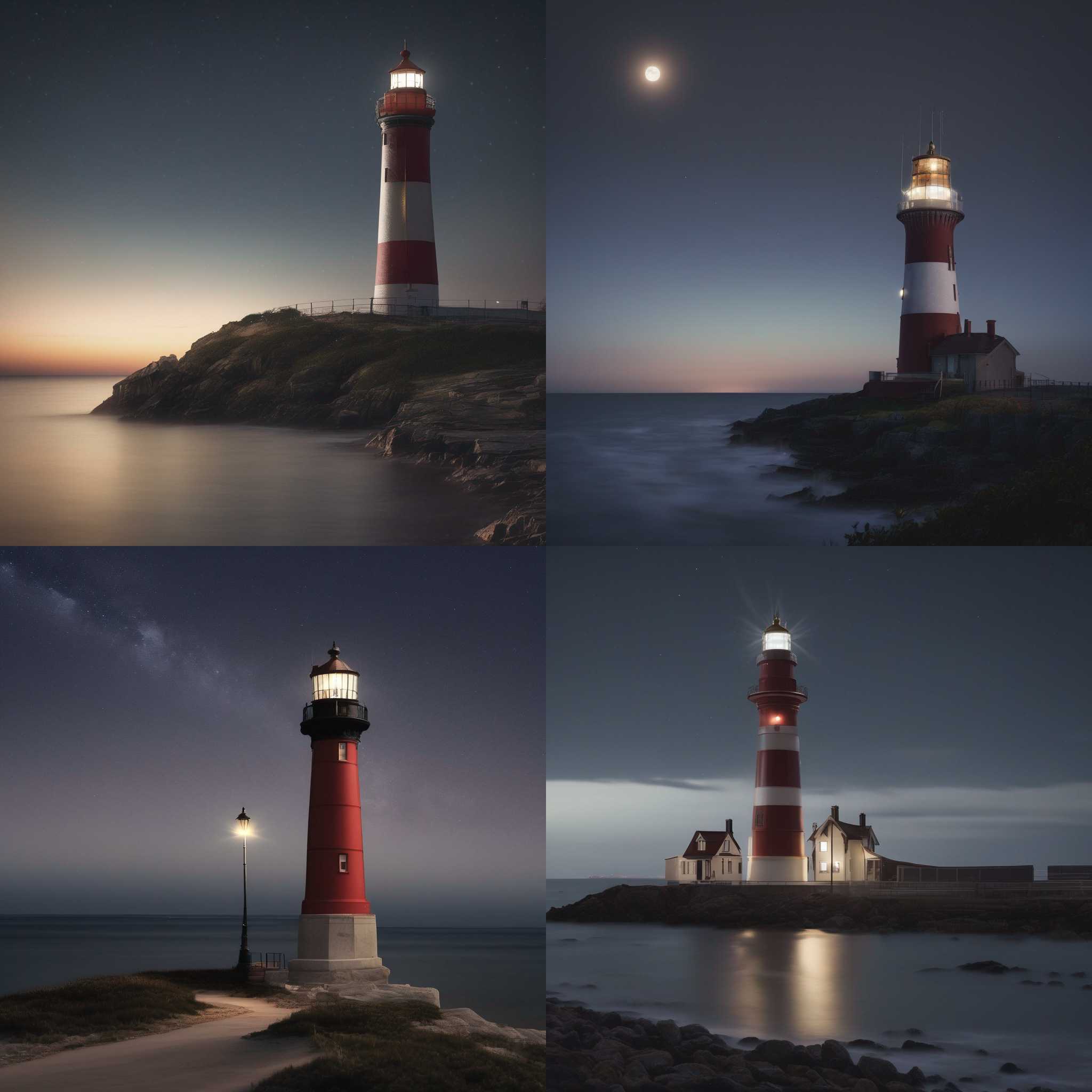 A lighthouse during nighttime