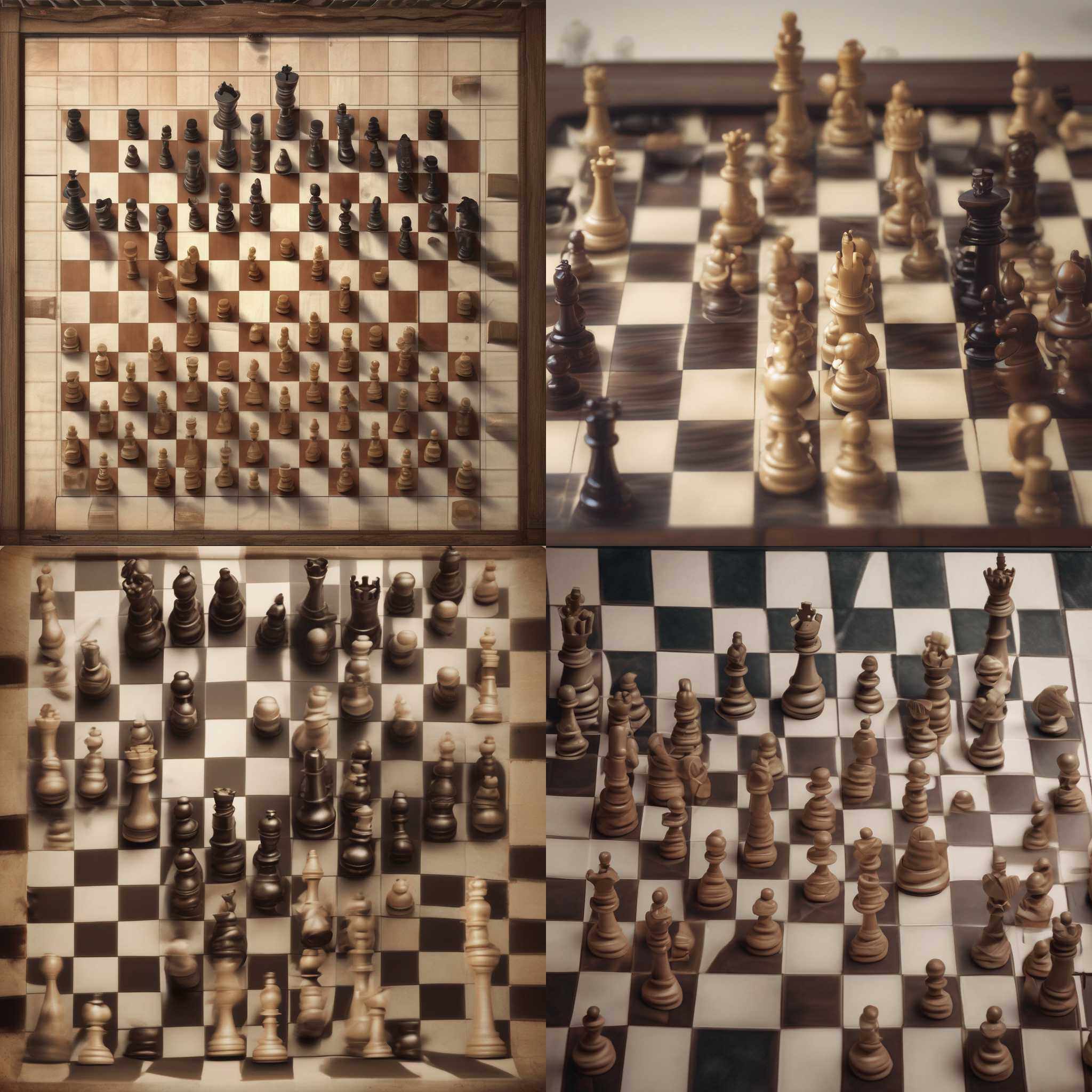 A chessboard at the beginning of a game