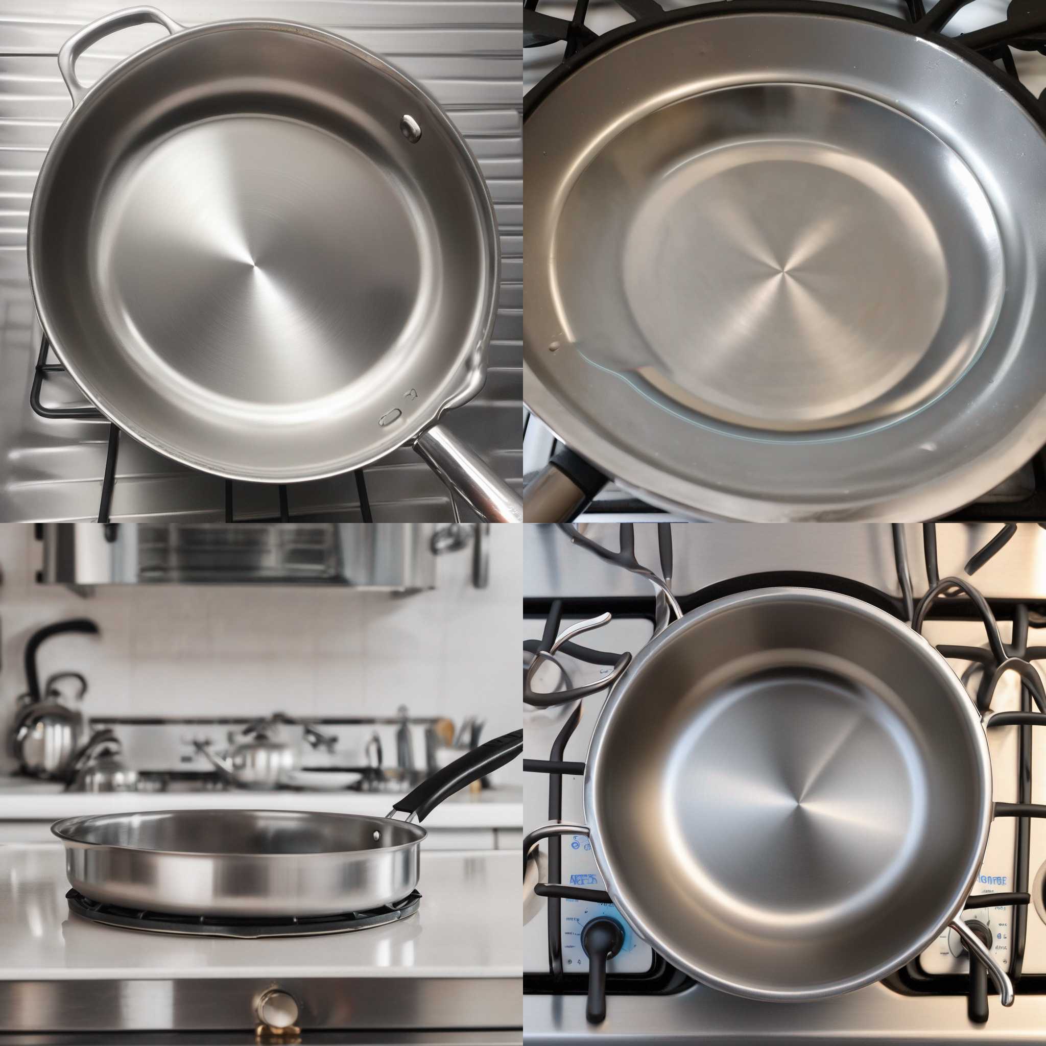 A stainless steel pan heated properly