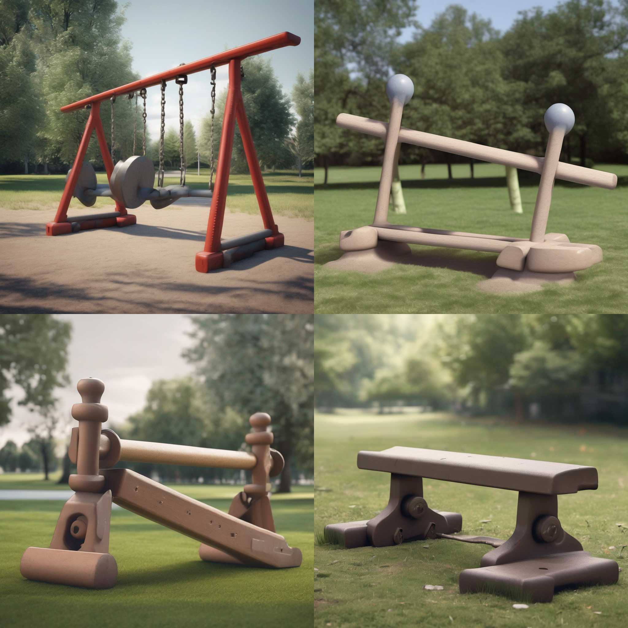 A seesaw with uneven weights on both sides