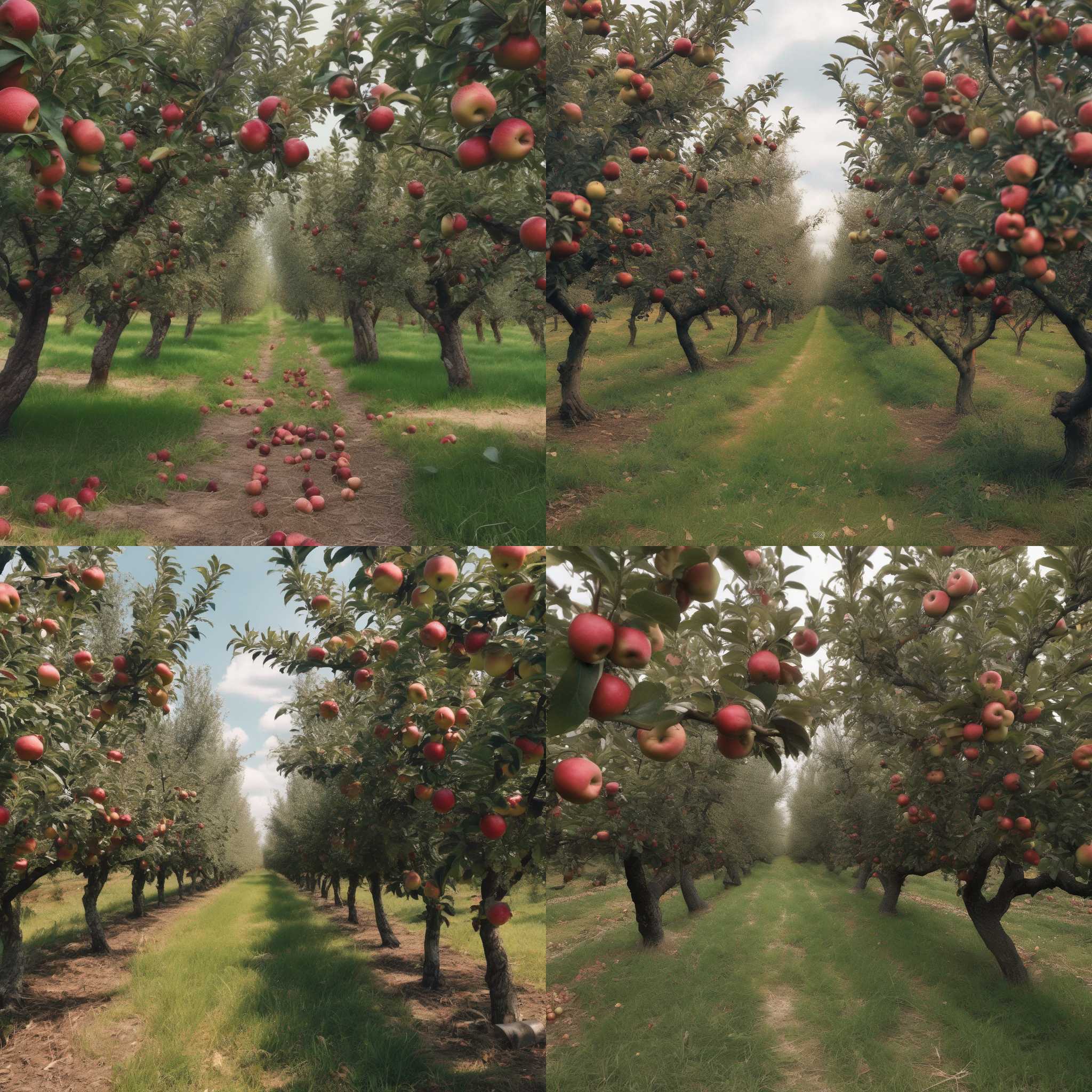 An apple orchard before harvesting