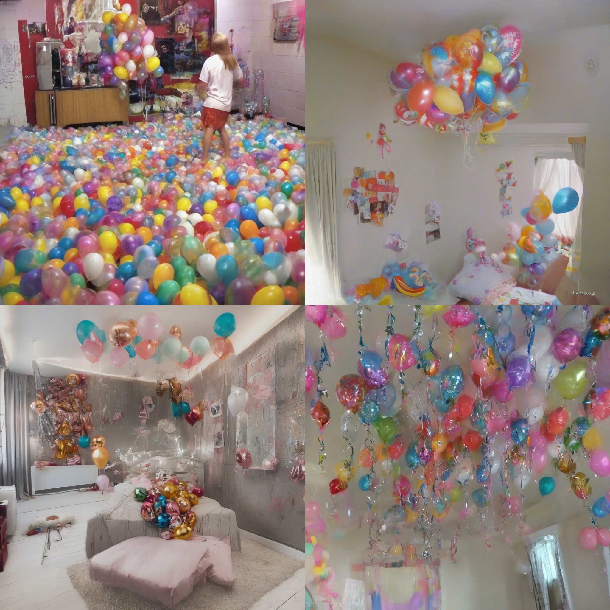 A balloon filled with helium in the bedroom