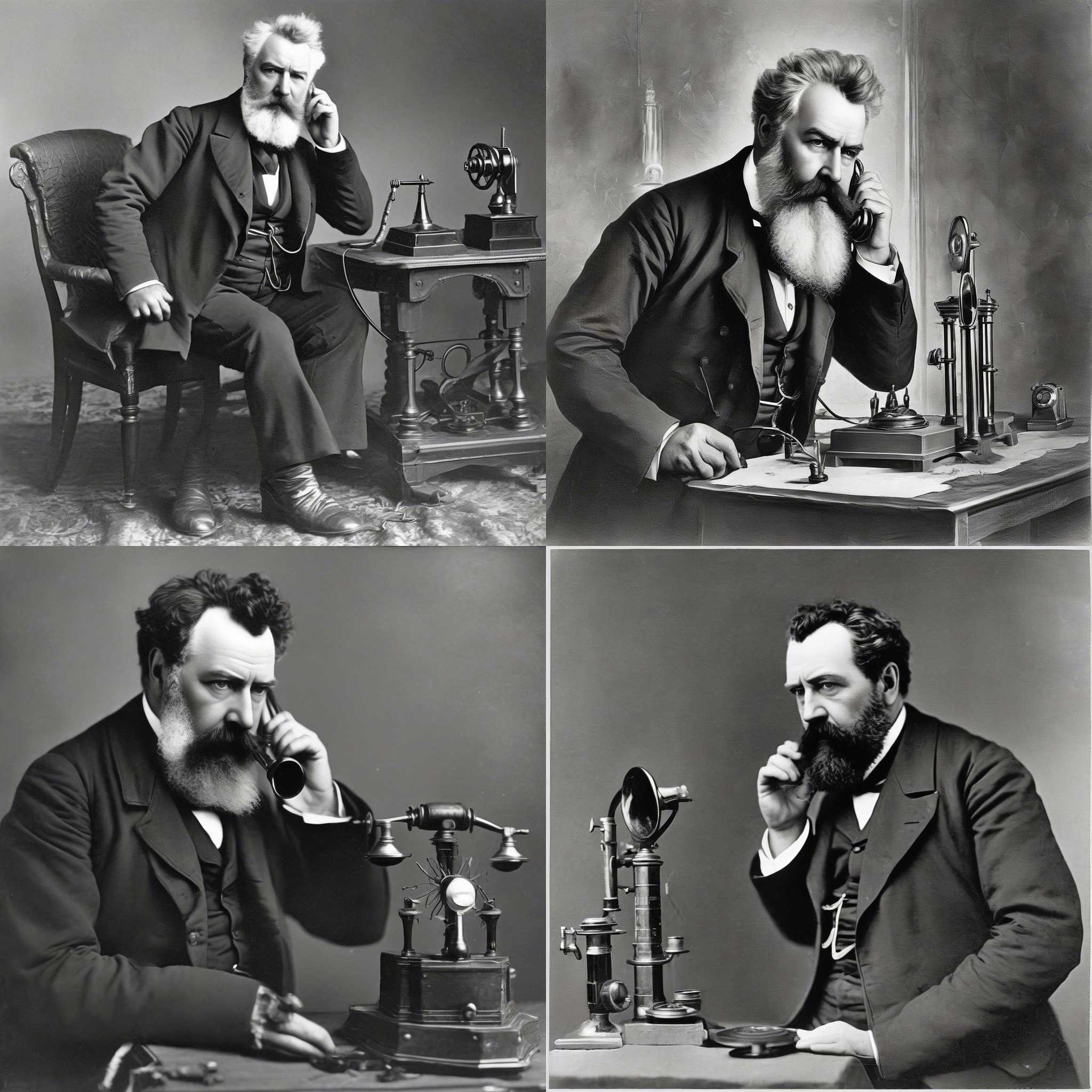 Alexander graham bell making a call