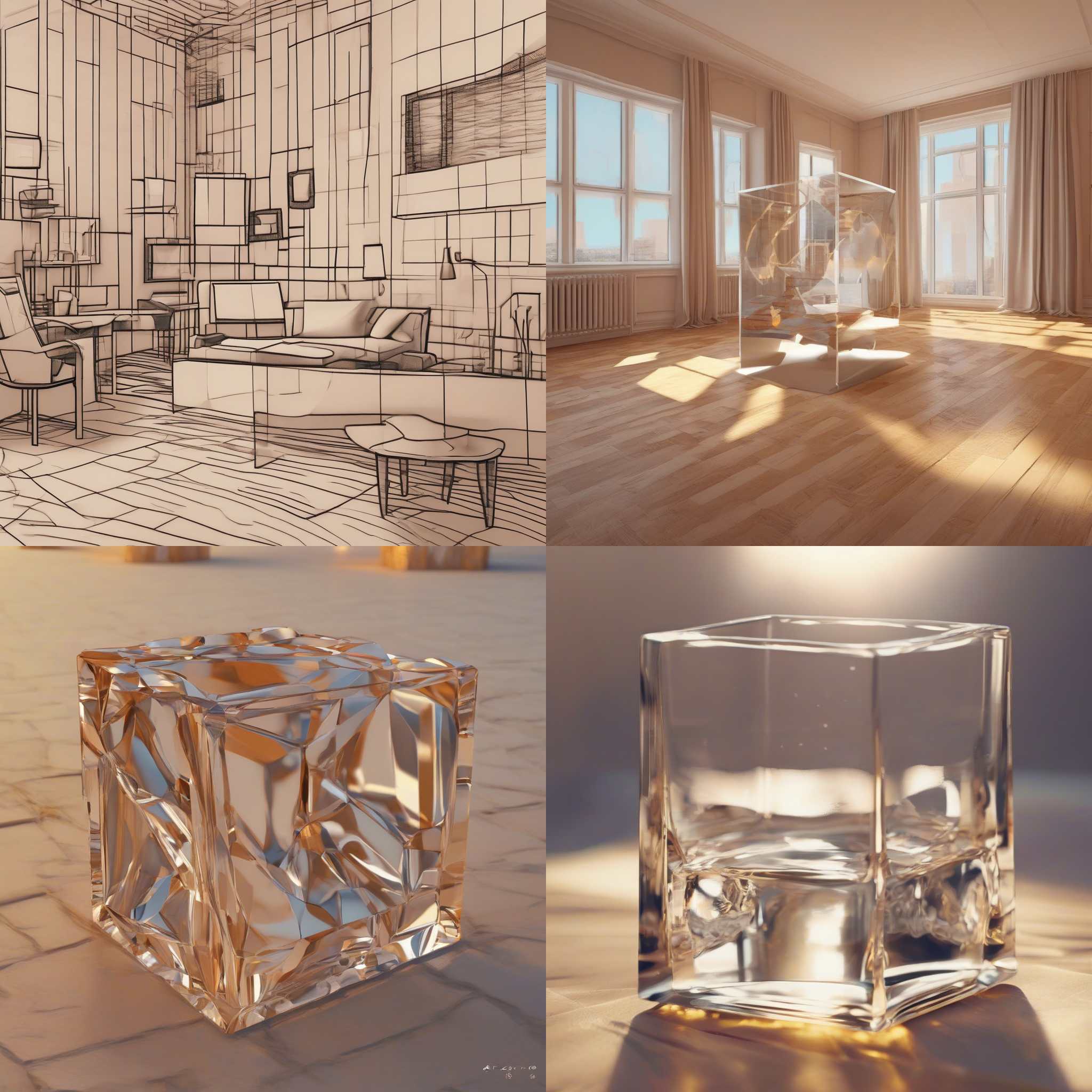 An ice cube in a warm room