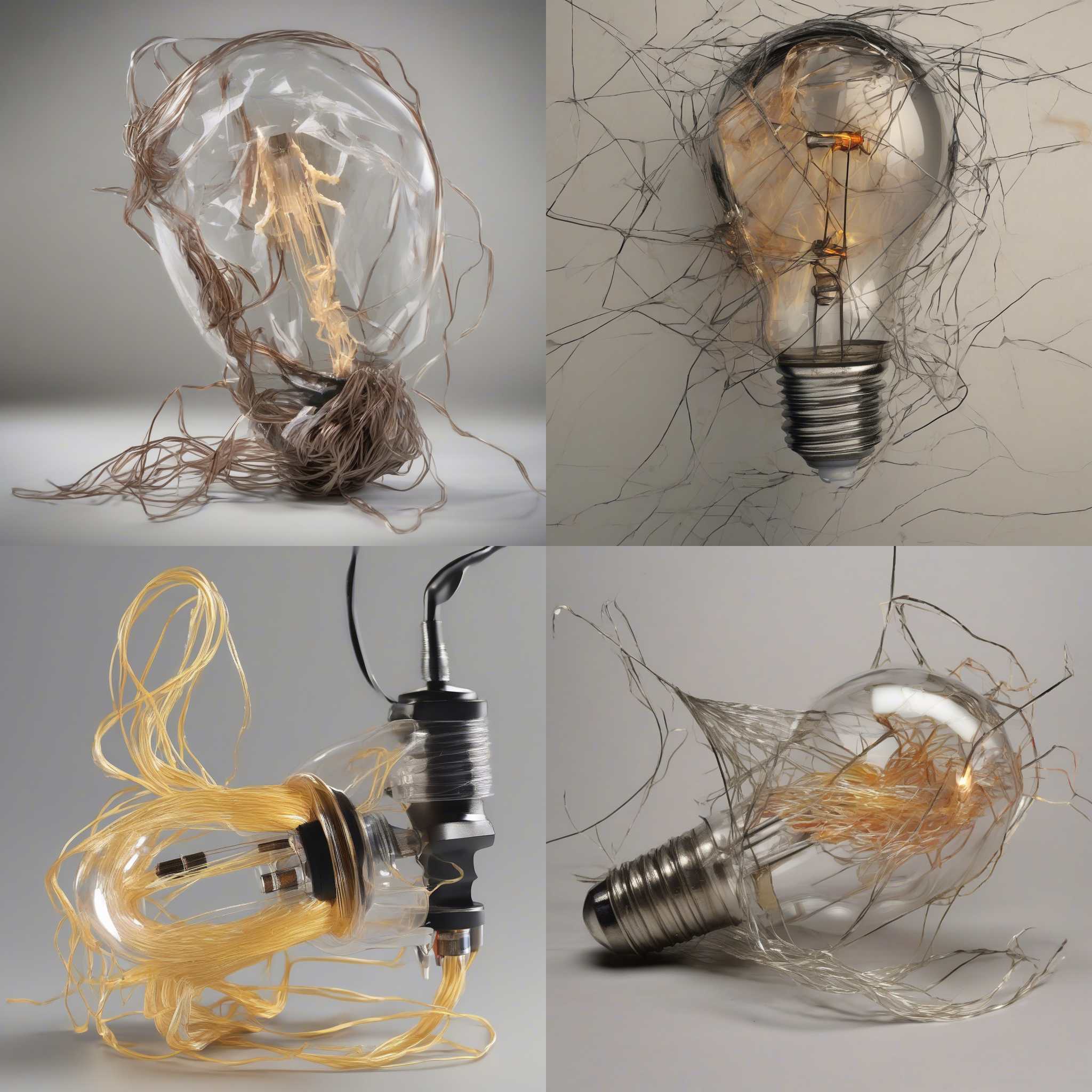 A lightbulb that's on but the filament's broken