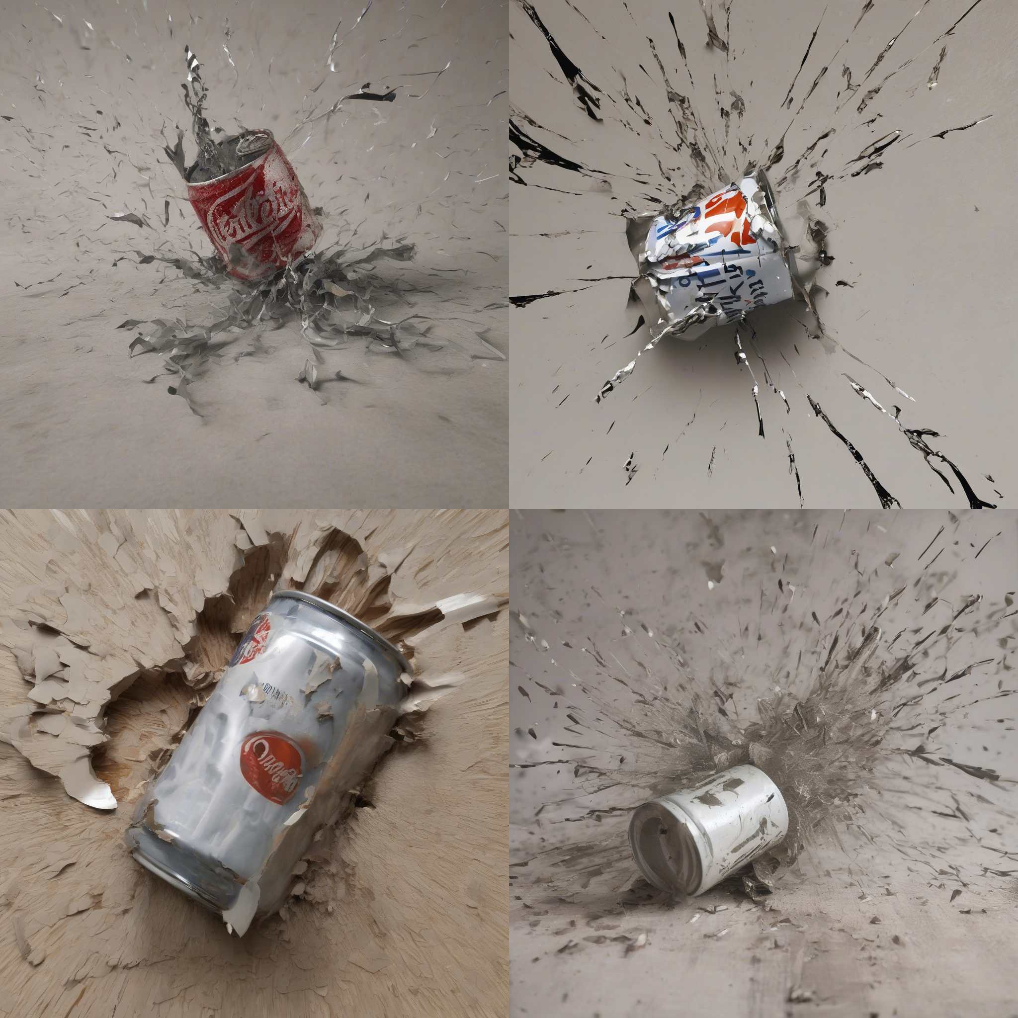 A soda can opened after violently shaken