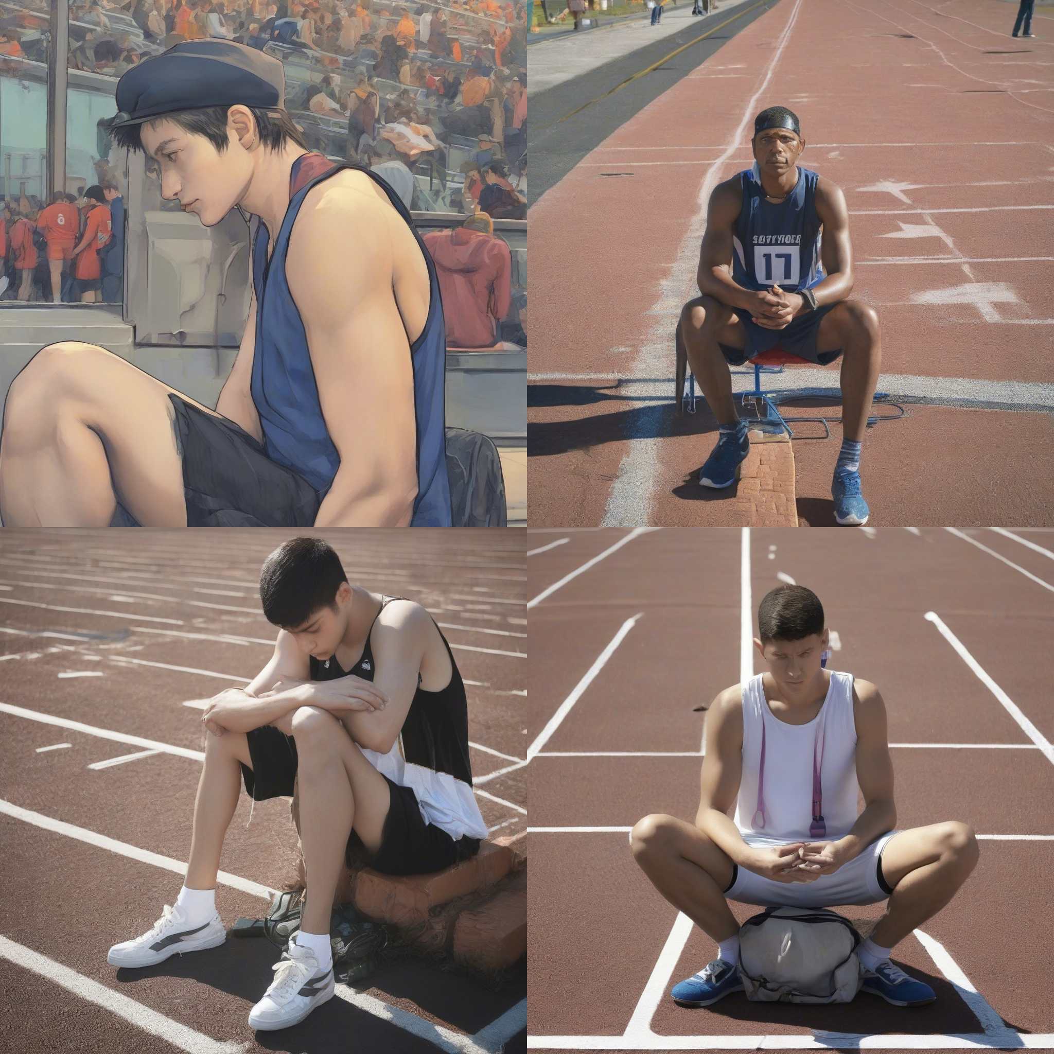 A track athlete waiting for the starting gun