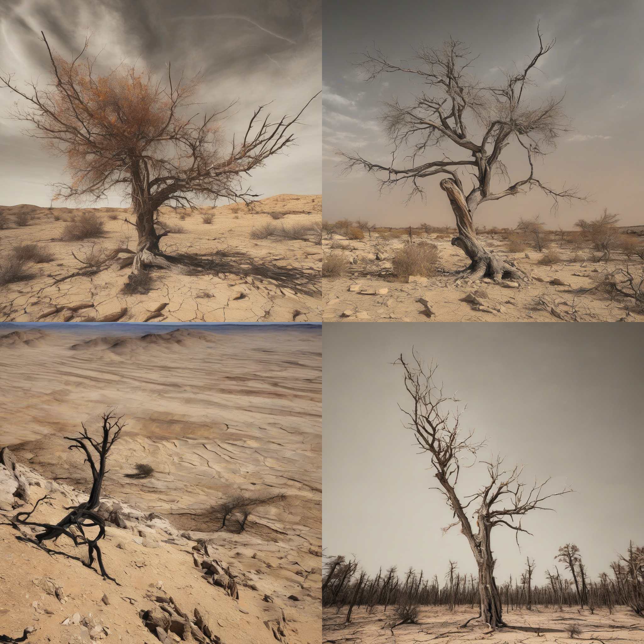 A pine tree in severe drought