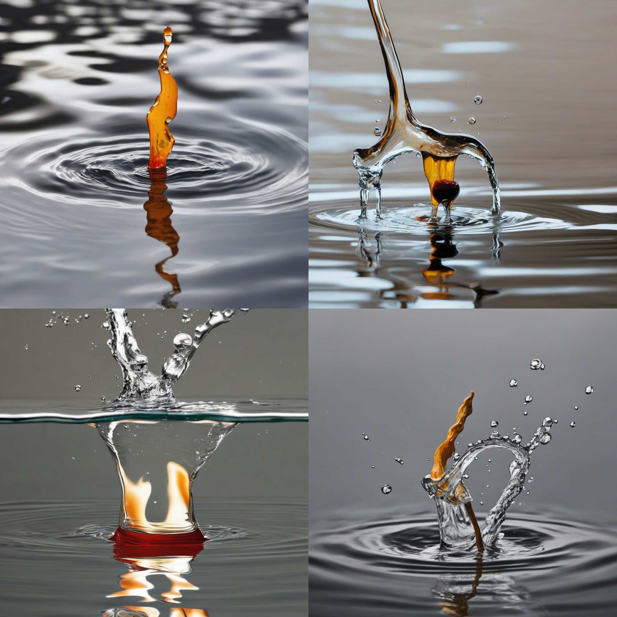 A burning matchstick dipped into water