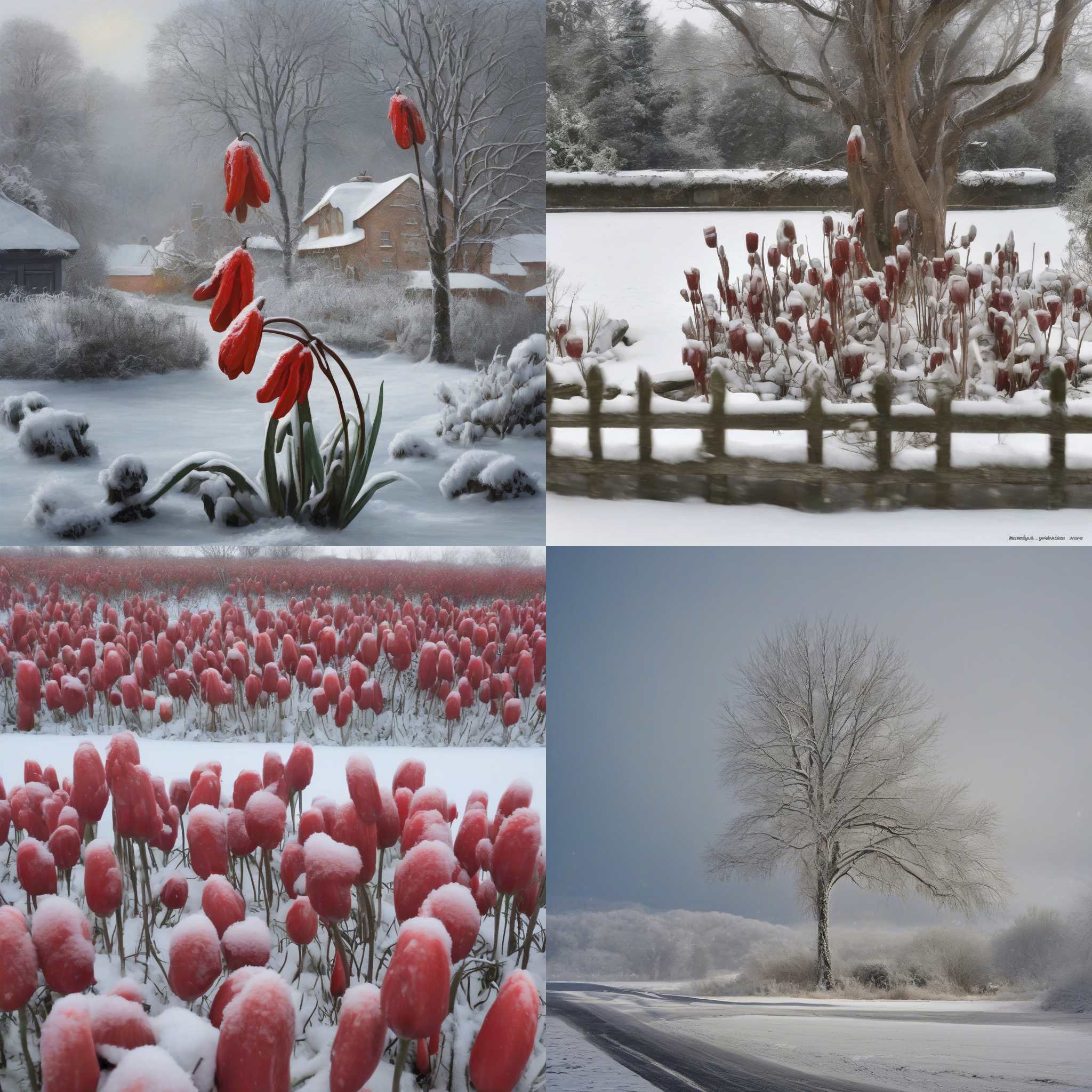 Tulips in winter