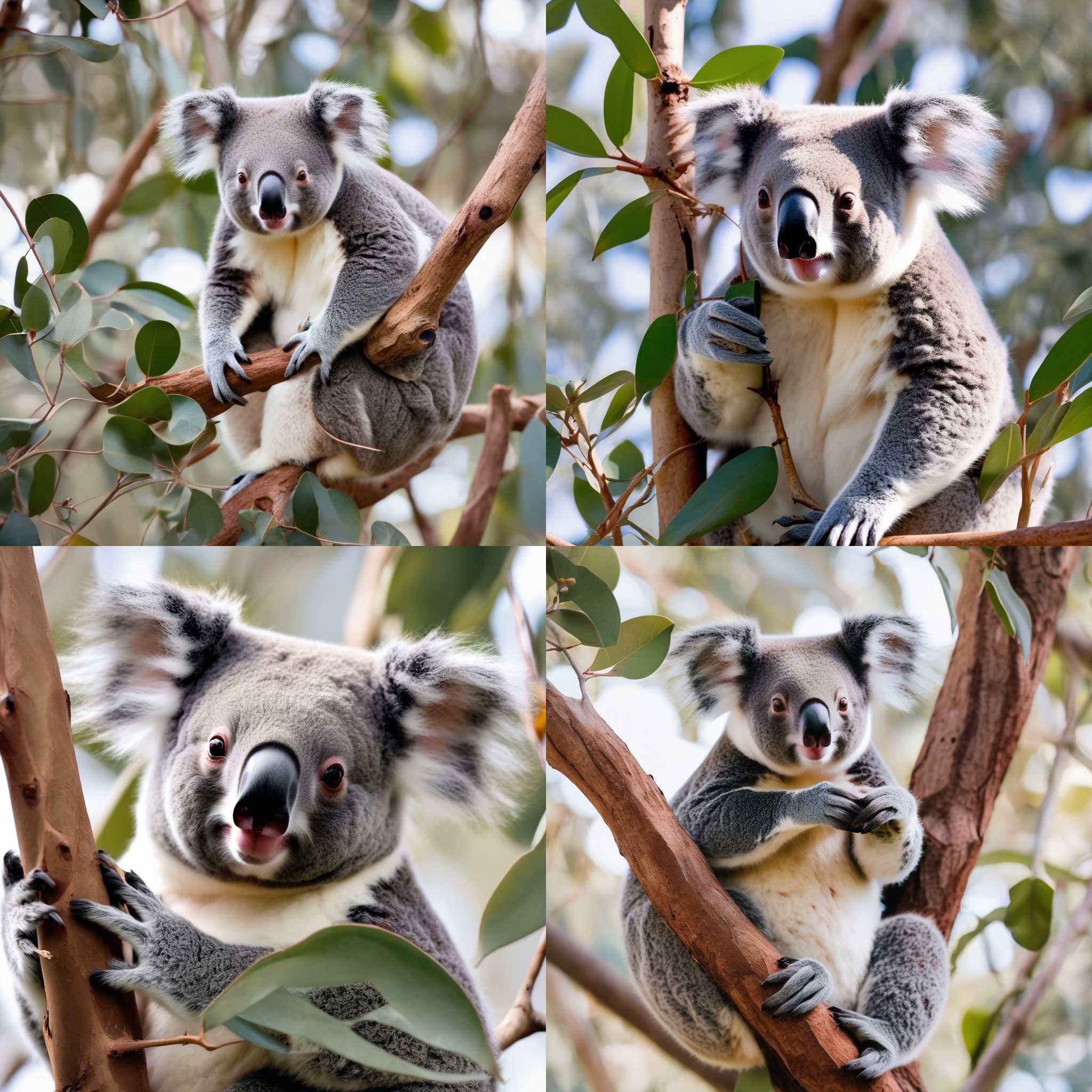 A koala eating