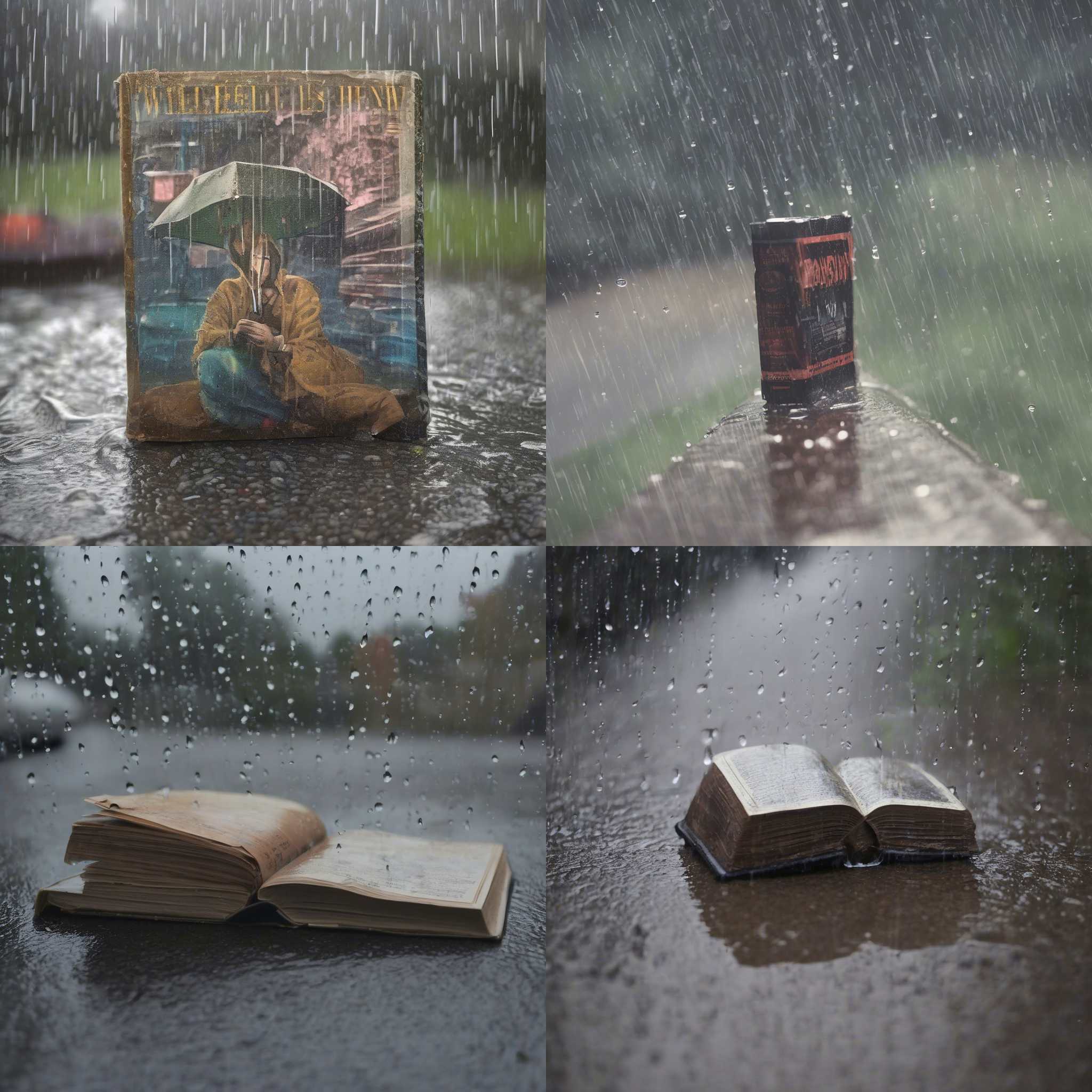 A book left open in the rain