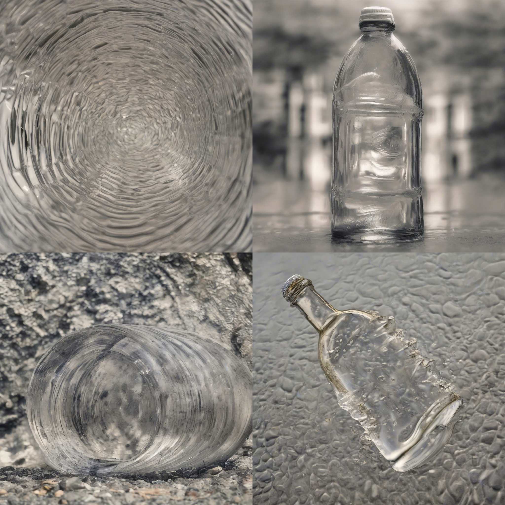 An uncapped water bottle turning upside down