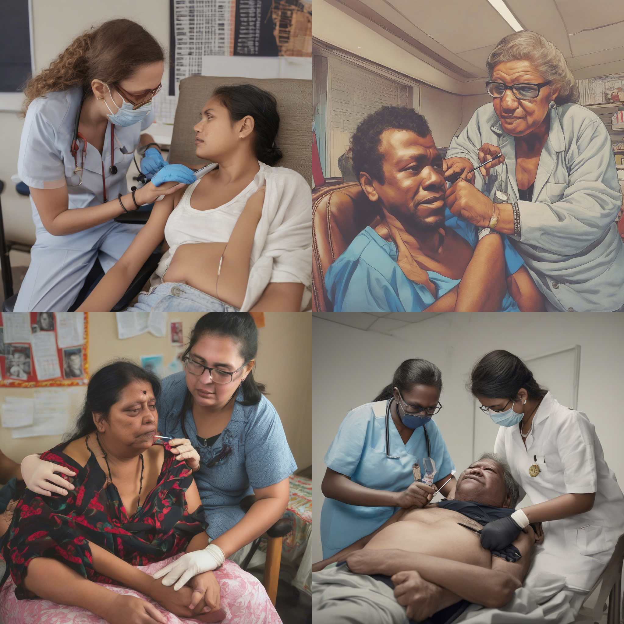 A nurse vaccinating the patient