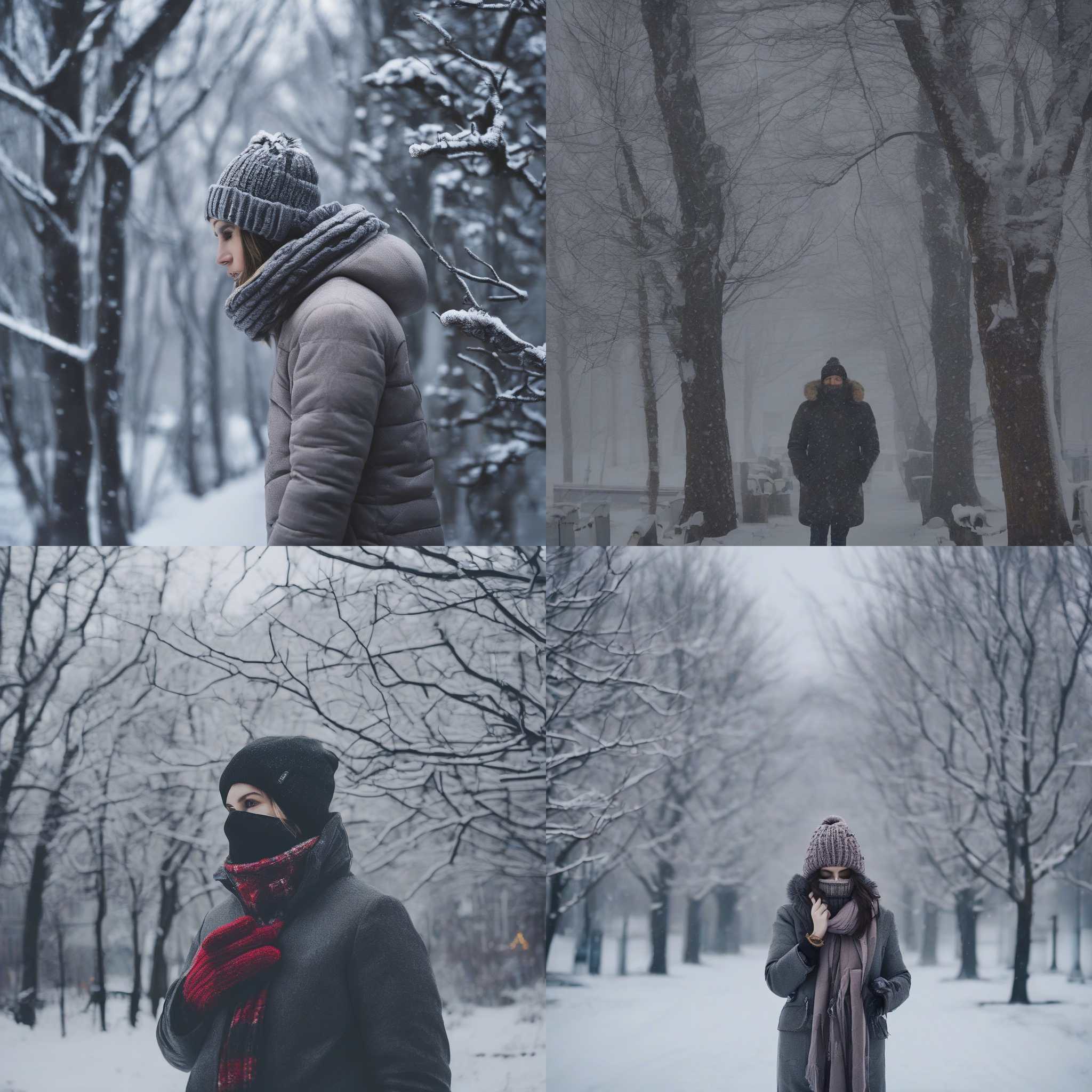 A person exhaling on a freezing winter day