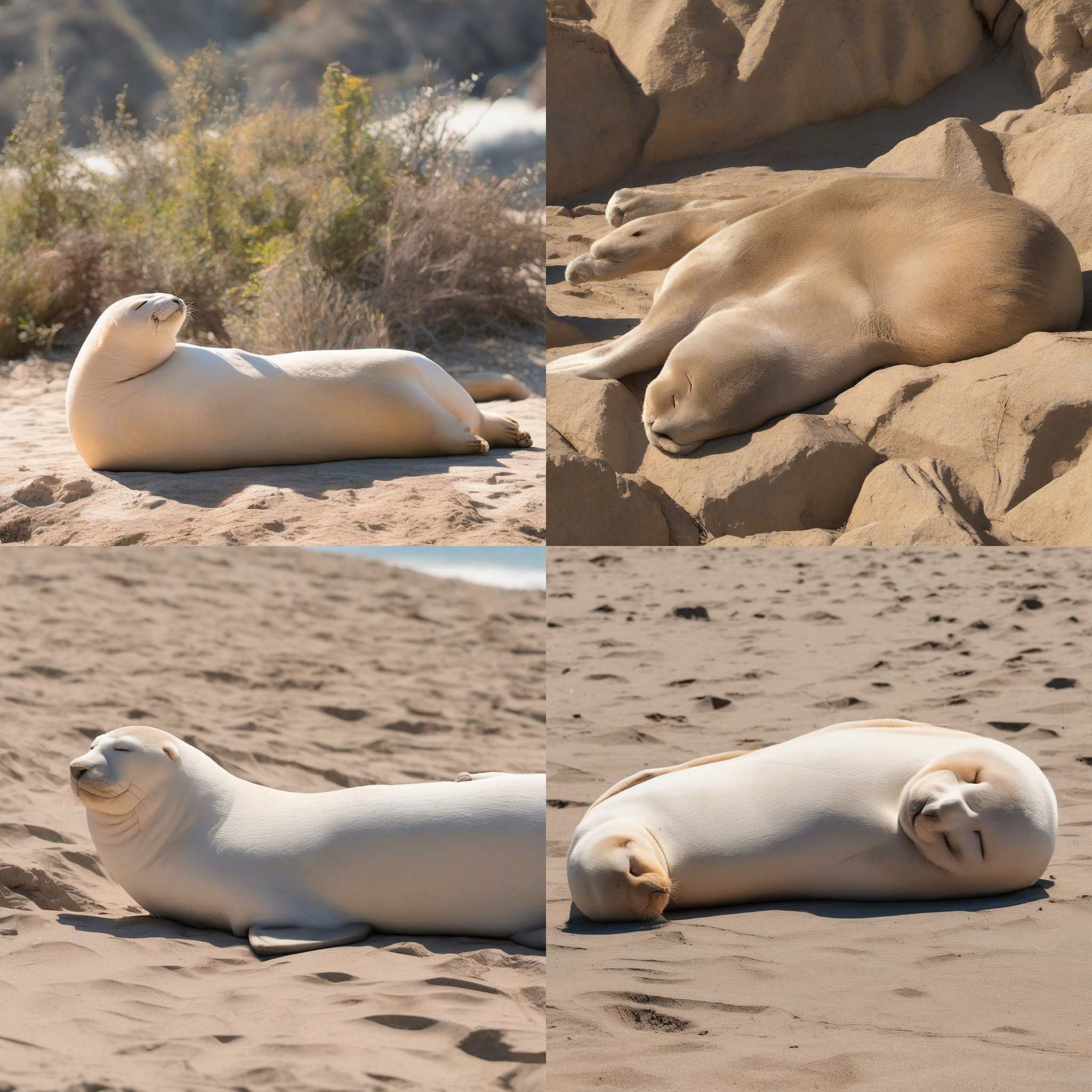 A sunbathing seal