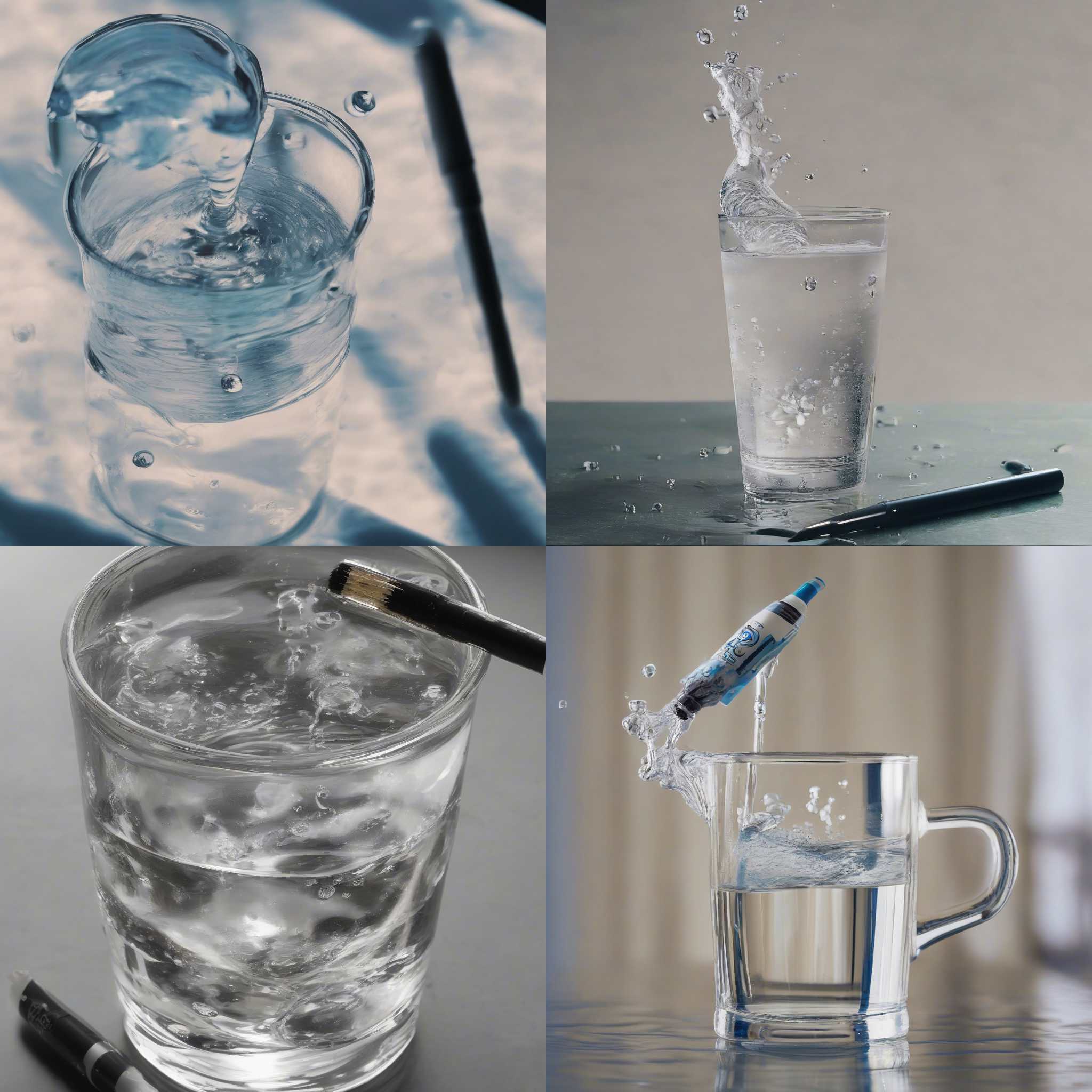 a pen placed in a cup of water