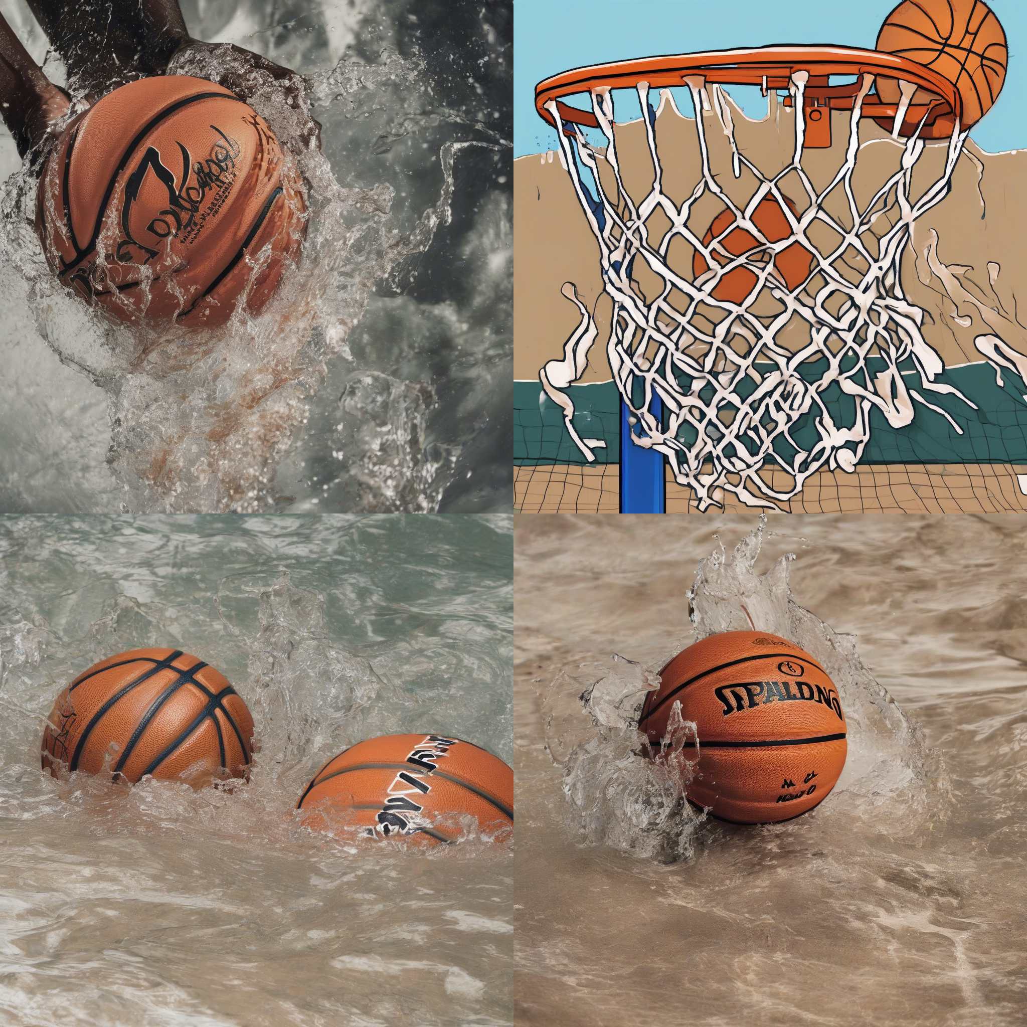 A basketball in water