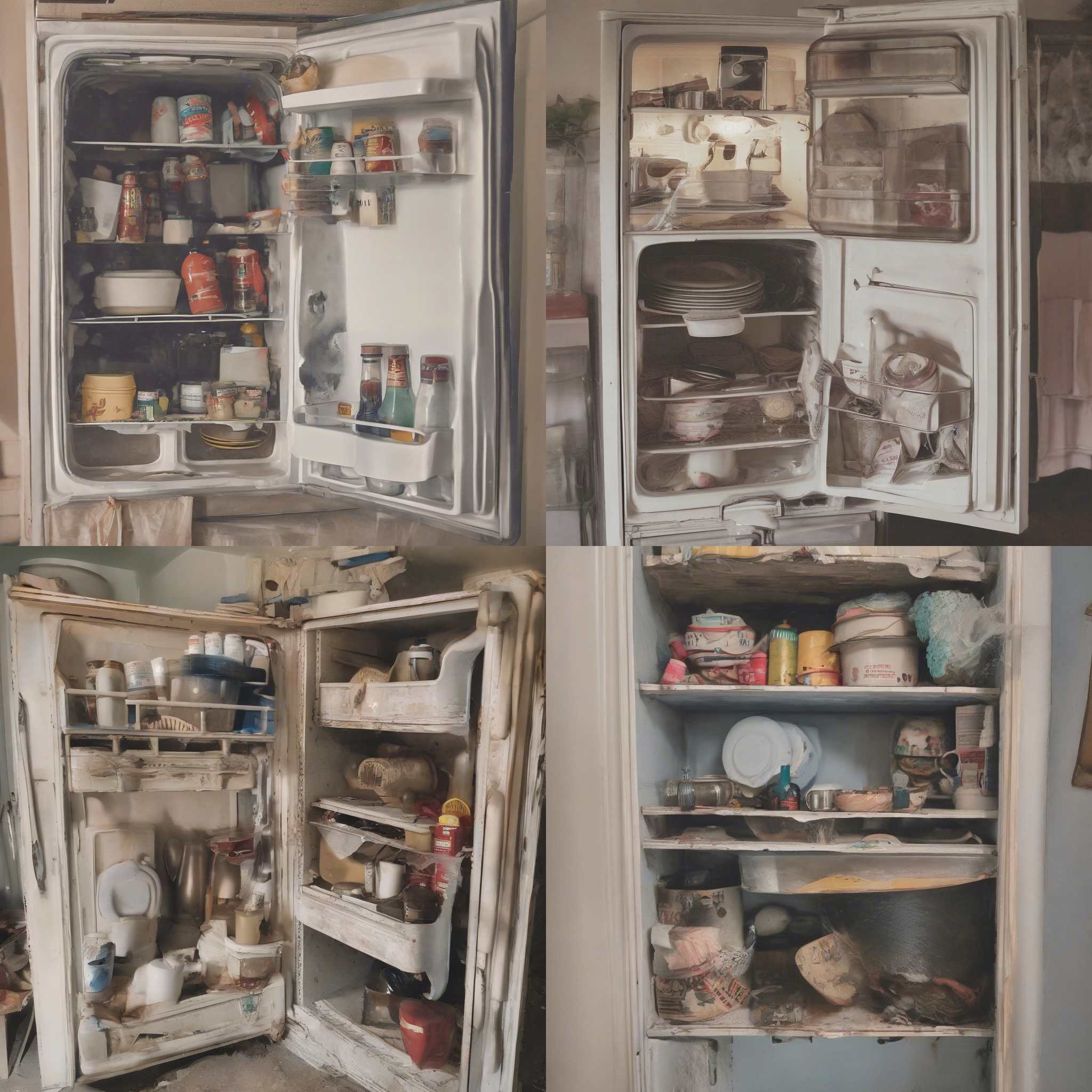 An open fridge disconnected from electricity